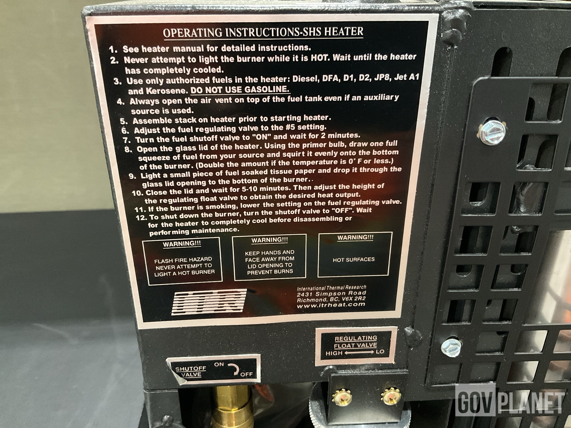 (2) Safety Lanyards, (1) Control Valve, (1) Space Heater & Assorted Items