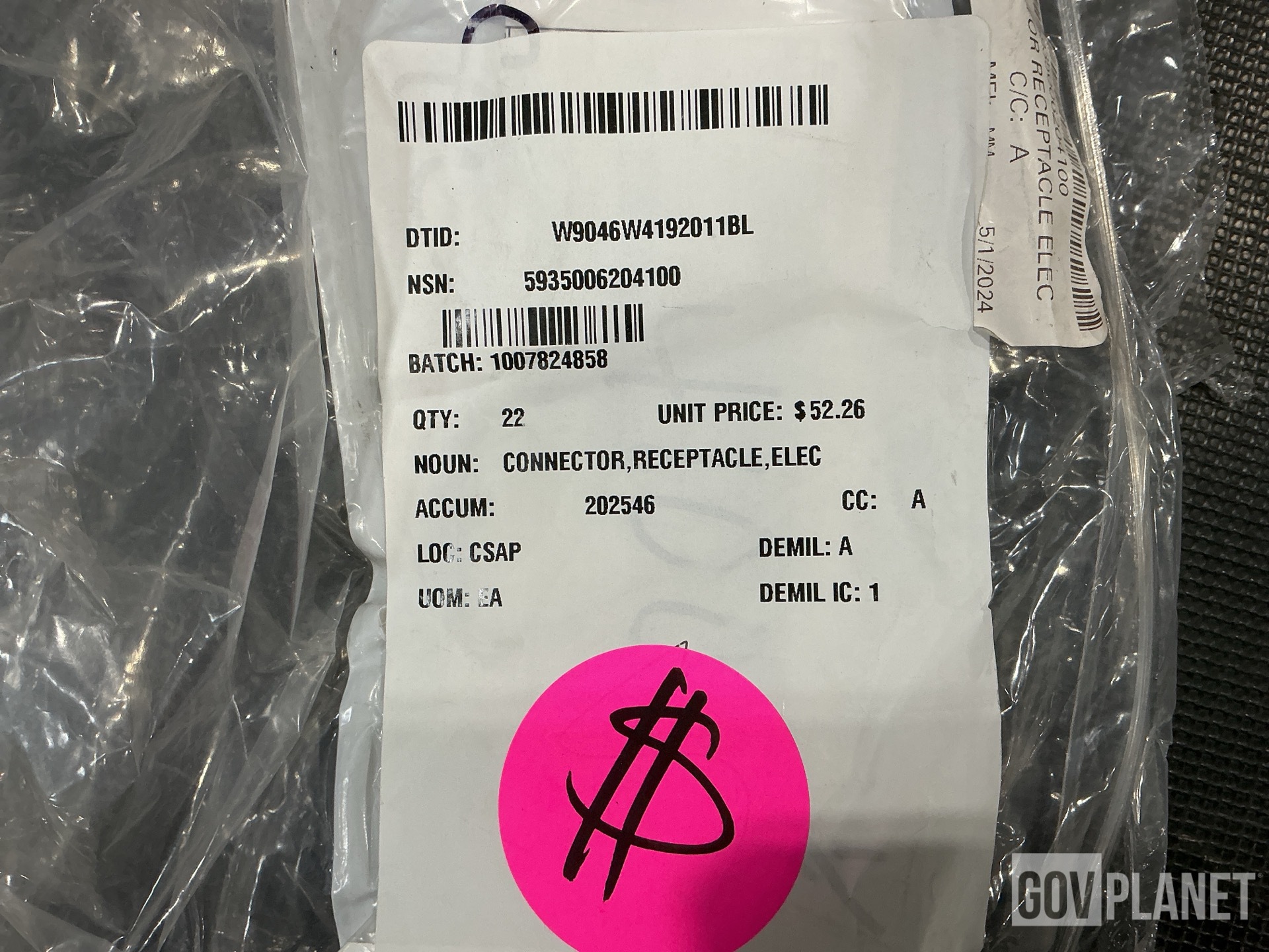 (22) Receptacle Connectors, (1) Mechanical Drive Housing & Assorted Items