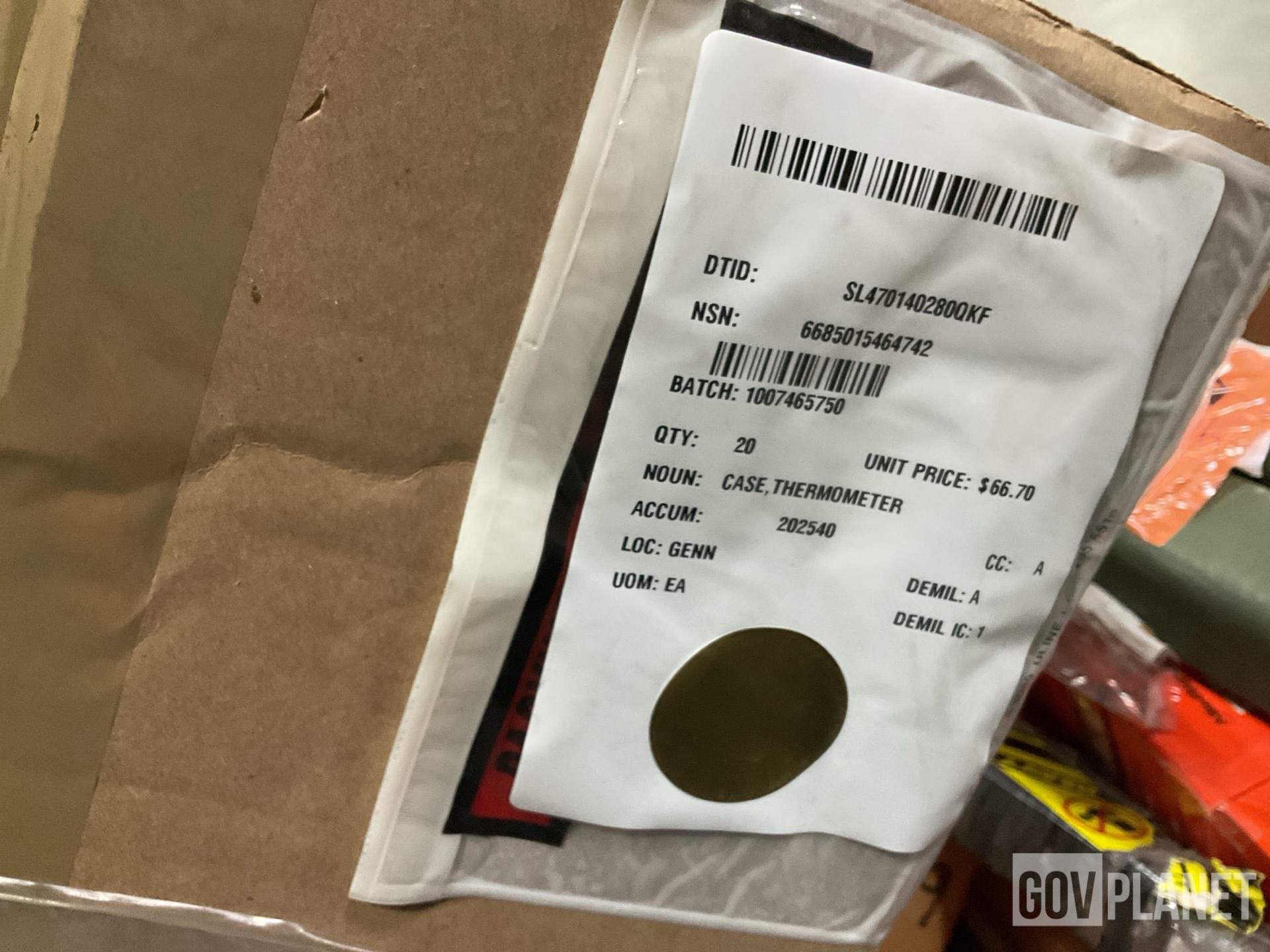 (1) Shoe Type Brake, (1) Starter, (20) Coolant Thermometers & Assorted Items