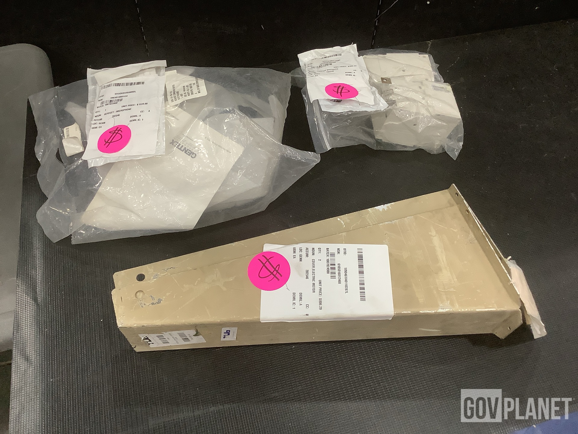 (2) Electrical Motor Covers, (2) Circuit Breakers & Assorted Items