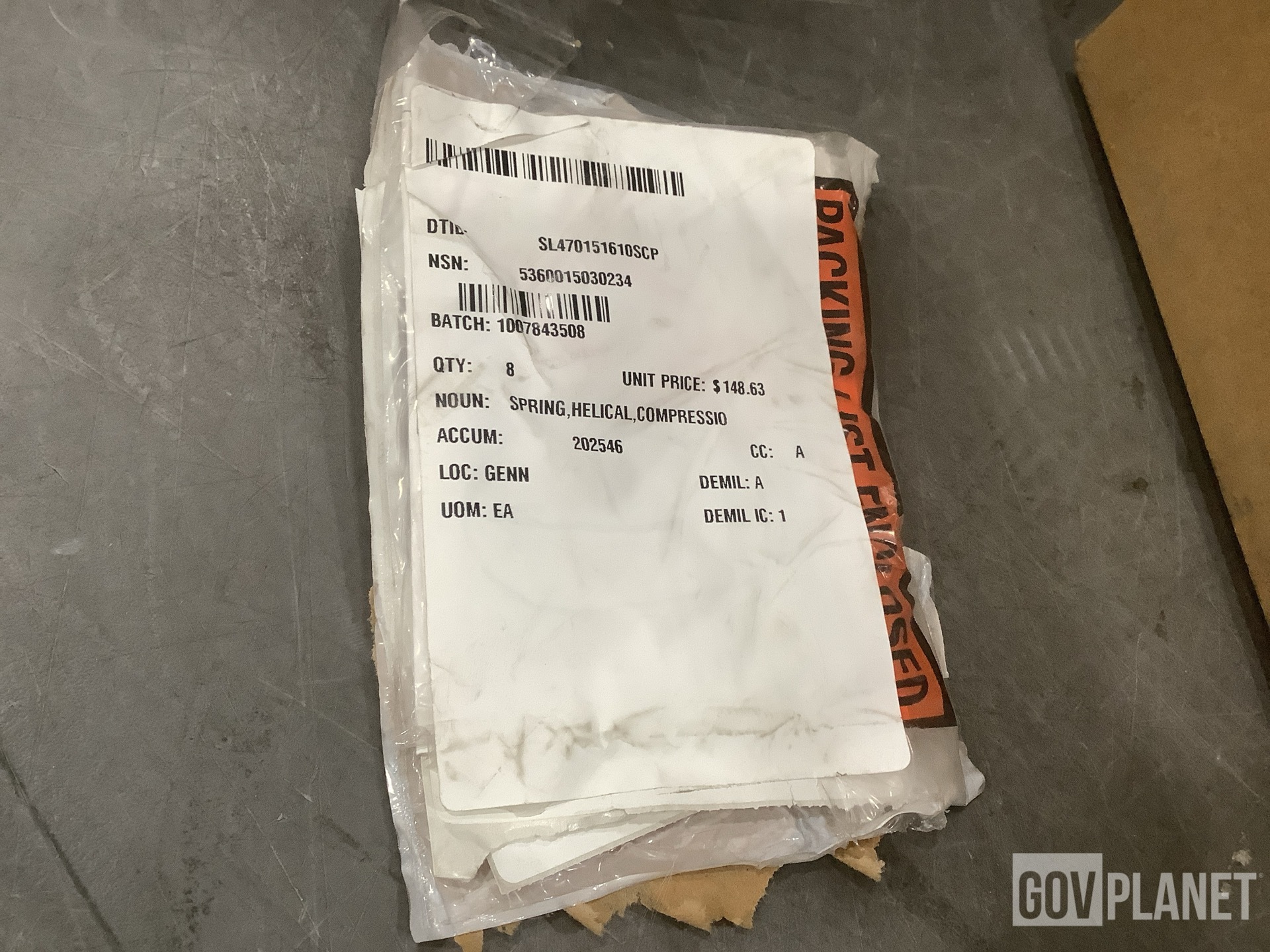 (1) Cover, (8) Compression Springs, (9) Ball Bearings & Assorted Items