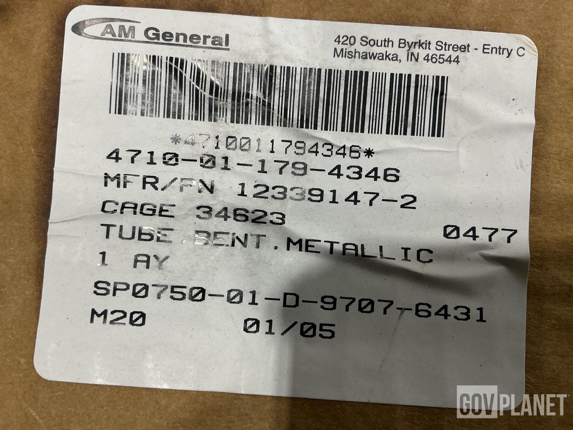 (30) AM General 12339147-2 Bent Metallic Tubes