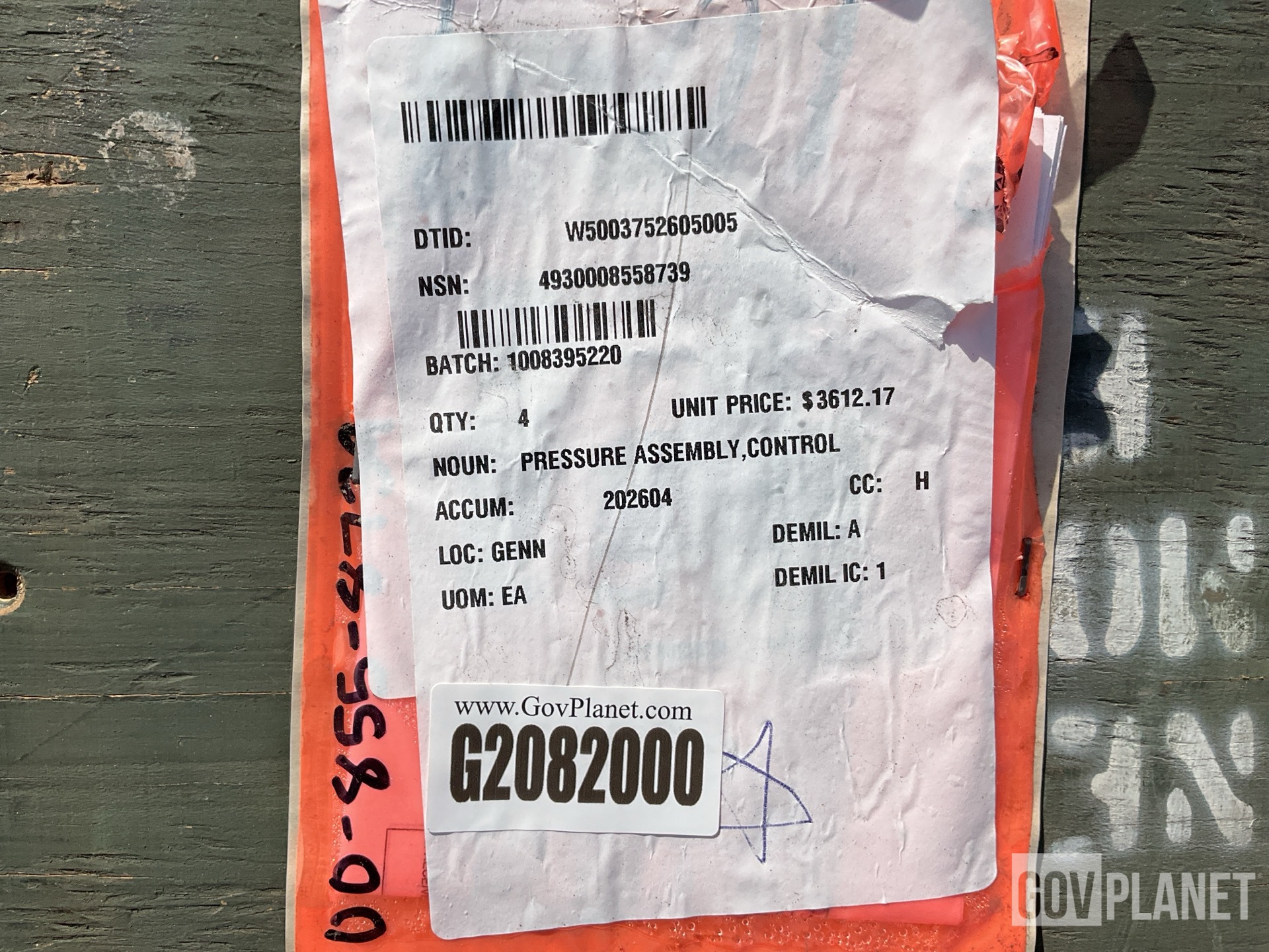 (4) Advanced Industries 110 Control Pressure Assemblies