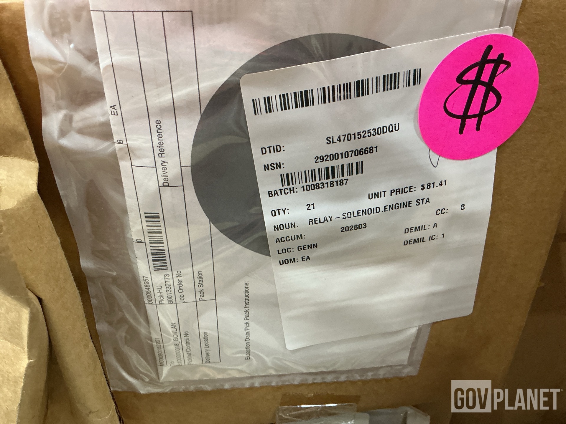 (21) Relay-Solenoids, (1) Shaft Assembly, (2) Fuel Pumps & Assorted Items