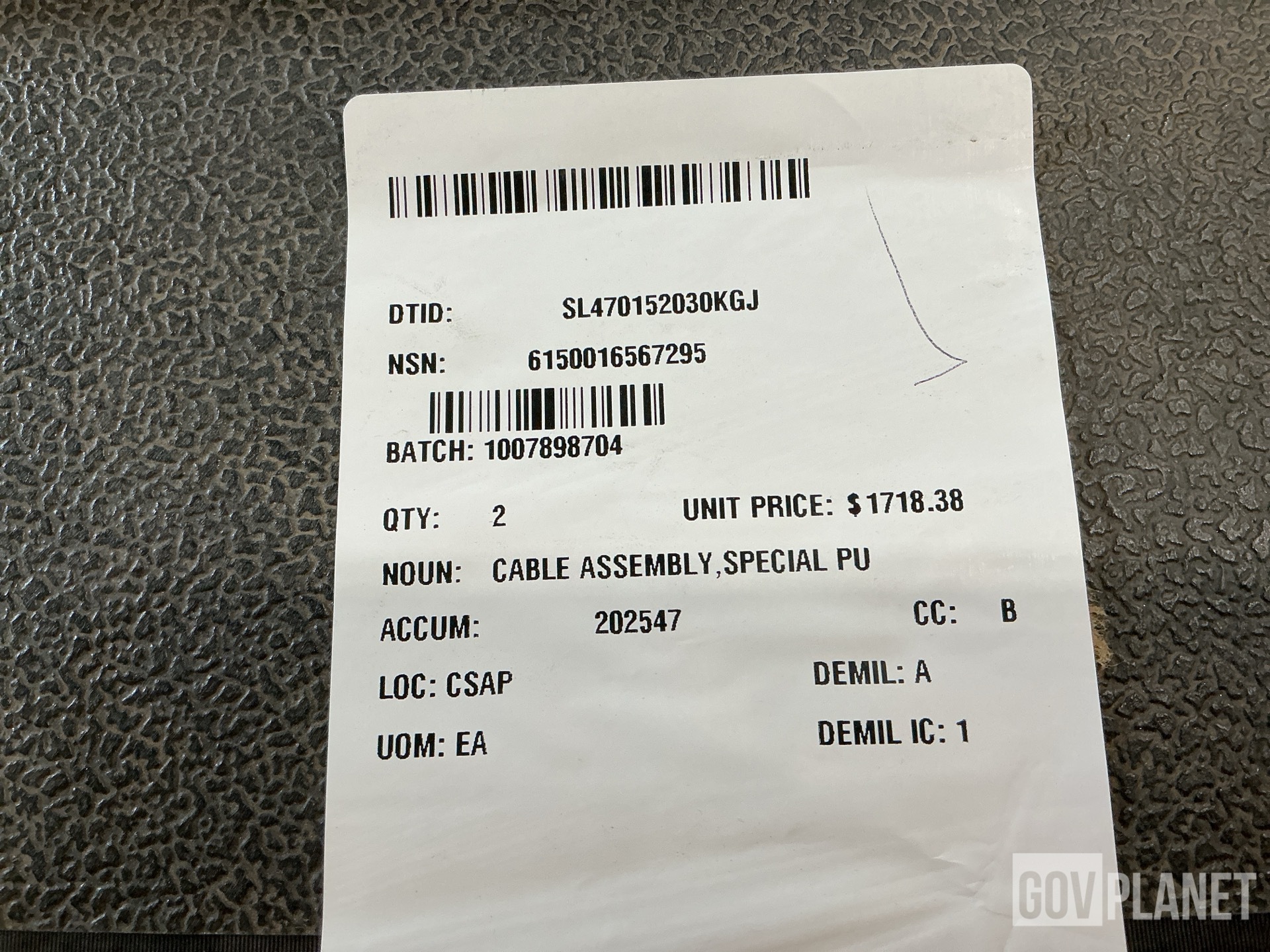 (2) BAE Systems 12580677 Cable Assemblies