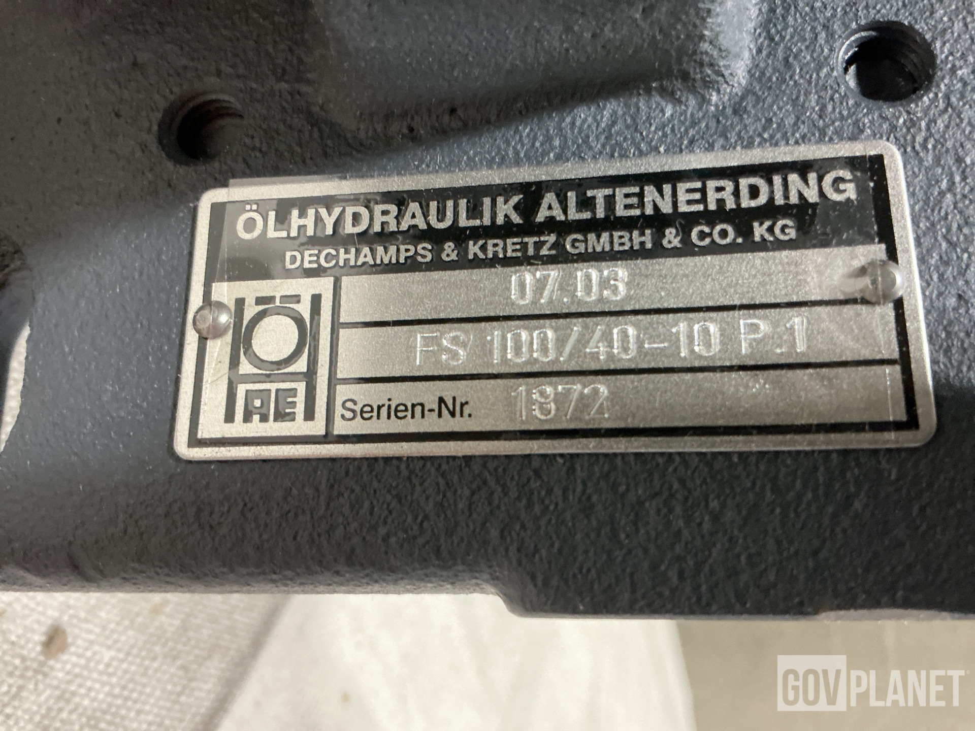 Dechamps & Kretz FS100/40-10P.1 Mechanical Drive Housing