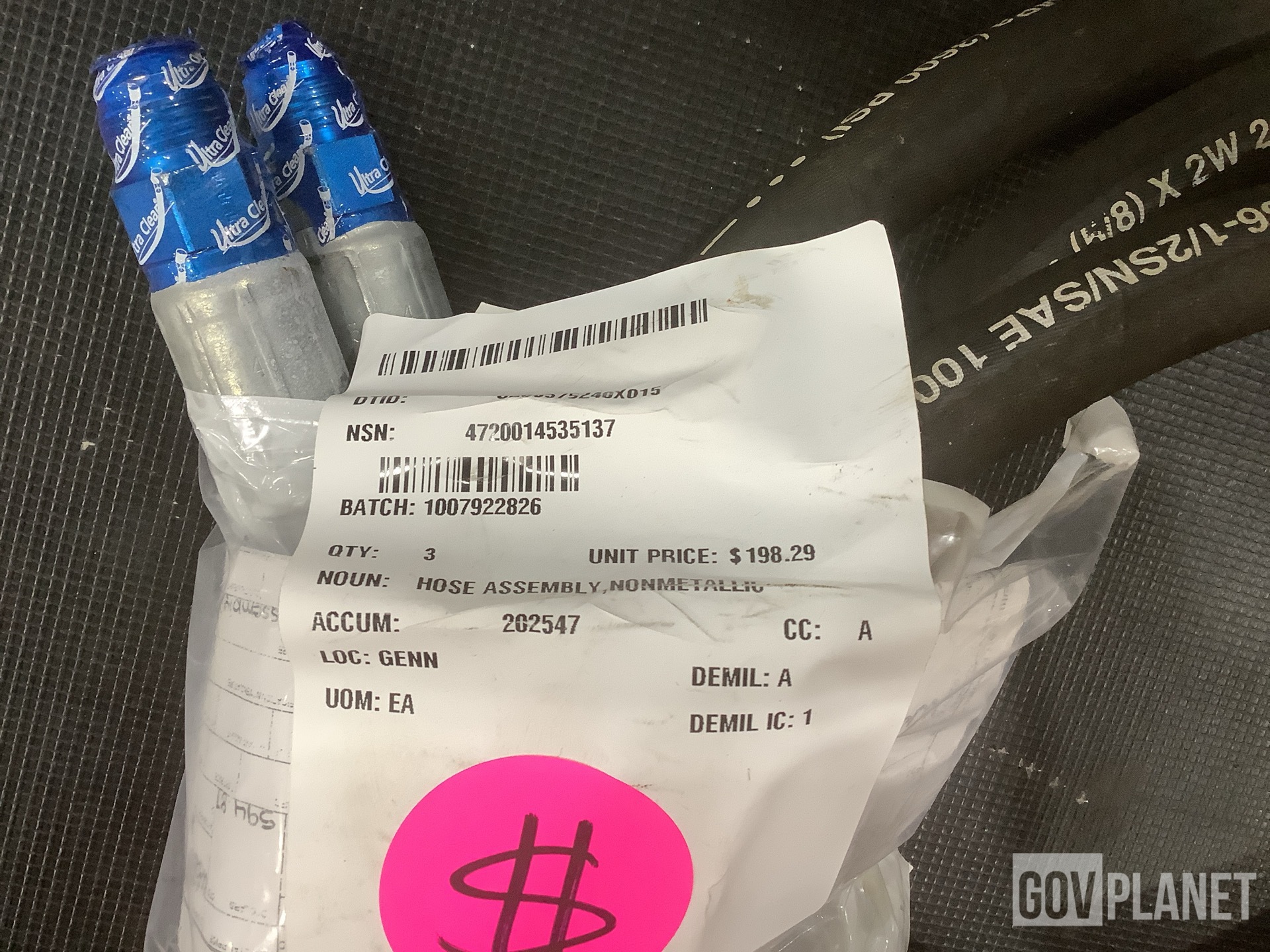 (4) Nozzles, (3) Hose Assemblies, (1) Flanged & Assorted Items