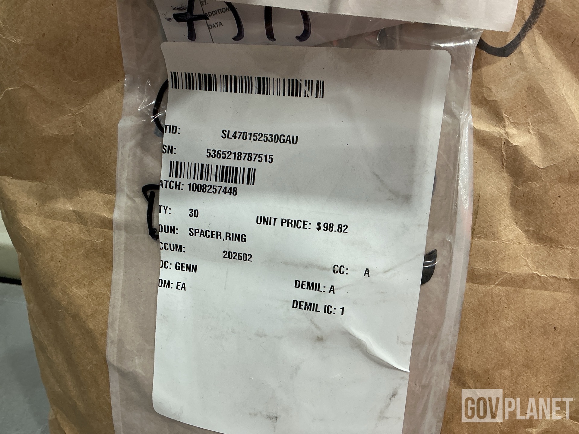 (30) General Dynamics 10501254 Ring Spacers