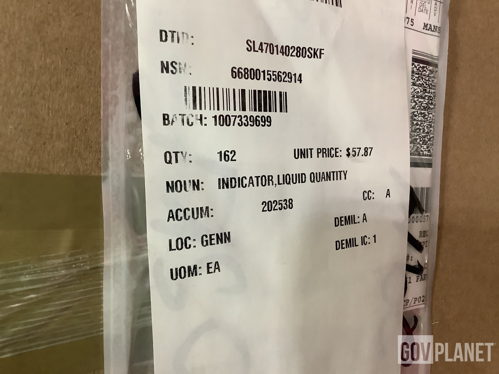 (162) Ametek 00078664-C00760 Fuel Quantity Indicators