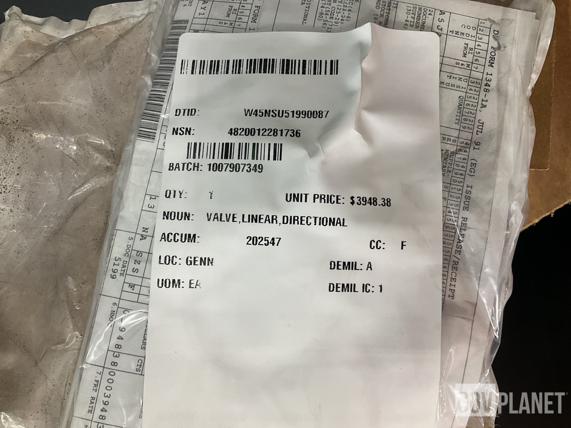 Parker-Hannifin 85599-23P Directional Control Linear Valve