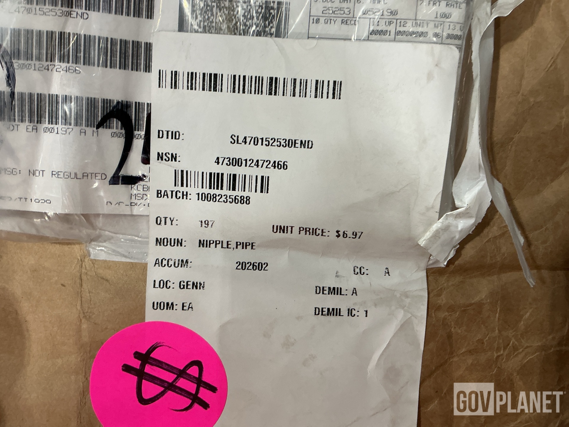 (240) Valves, (197) Pipe Nipples, (29) Metal Tubes & Assorted Items