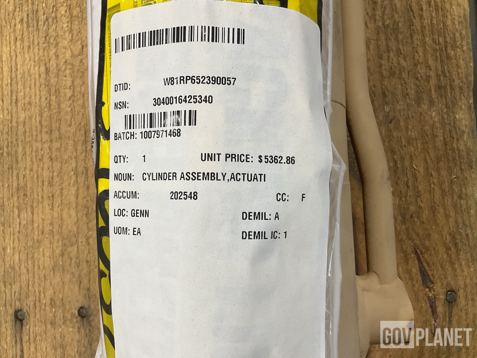 Jarp 151234B Actuating Linear Cylinder Assembly