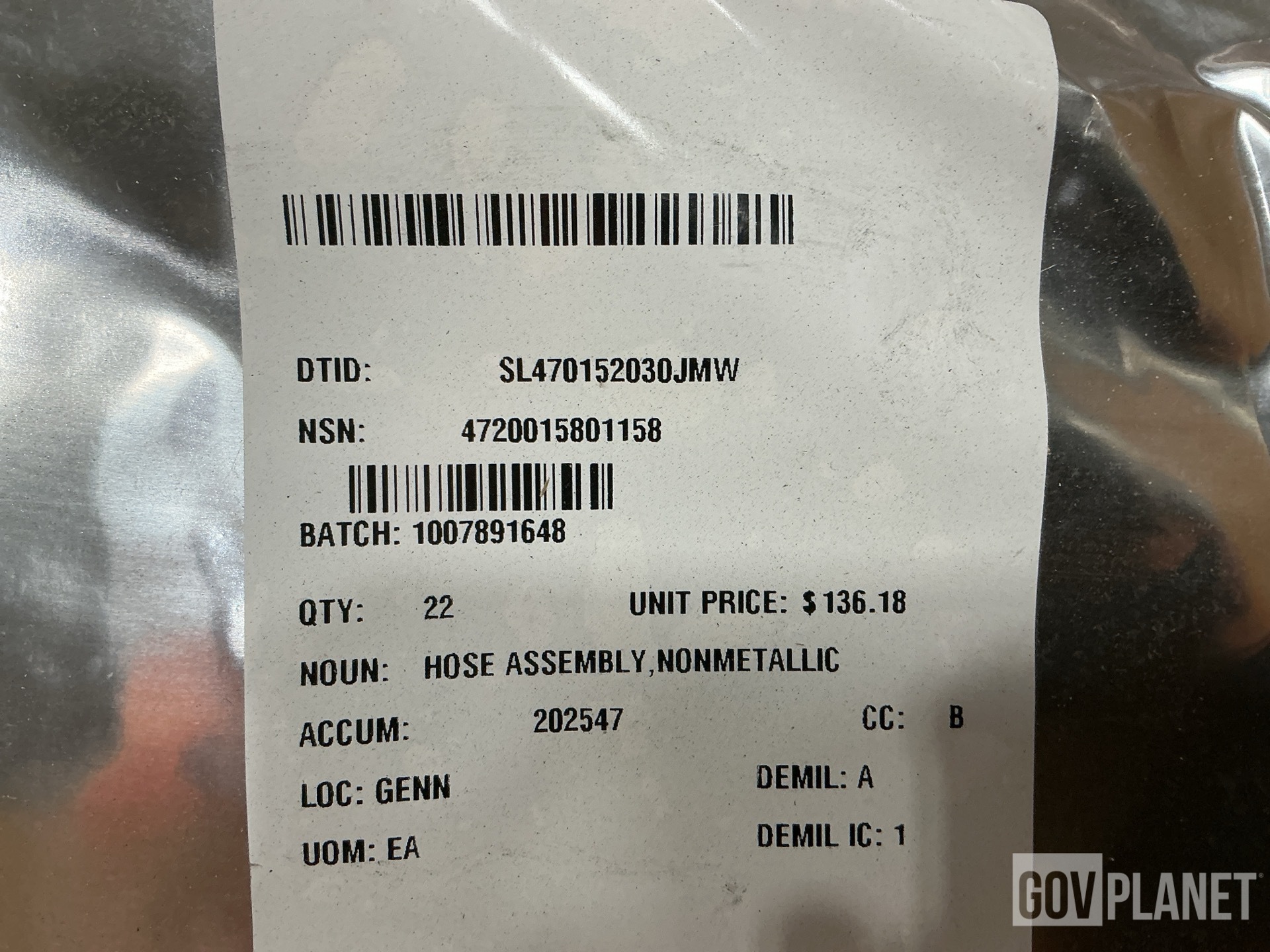 (22) Oshkosh 3820490 Non-Metallic Hose Assemblies