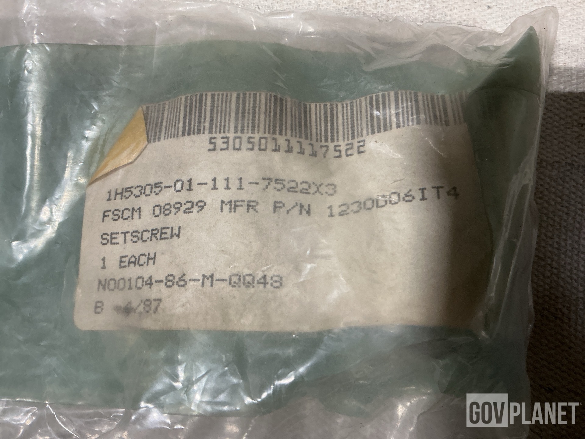 (27) Allen Tool 1230D06 ITEM 4 Set Screws