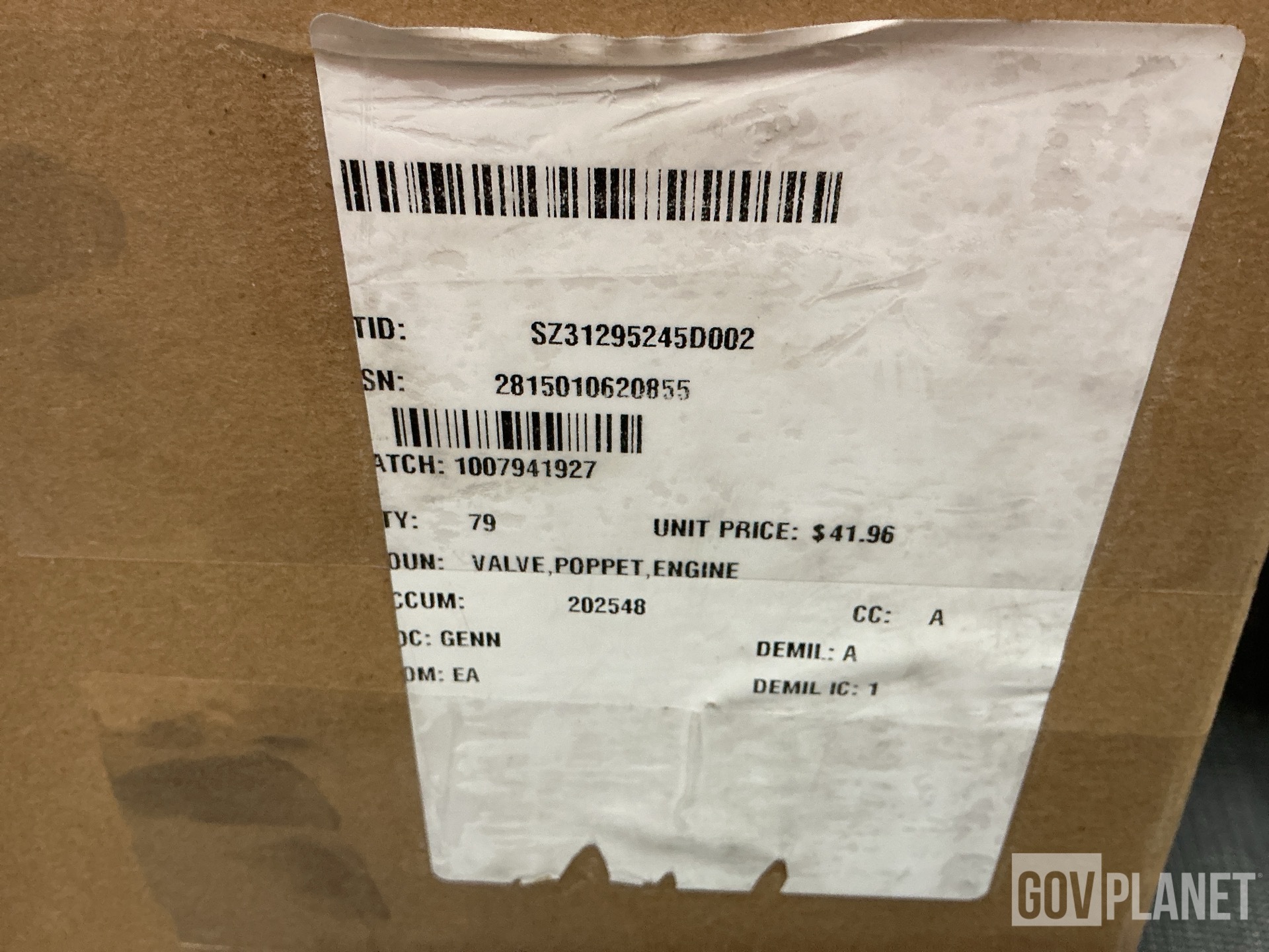 (79) Augusta Engine Parts 5149771 Engine Poppet Valves