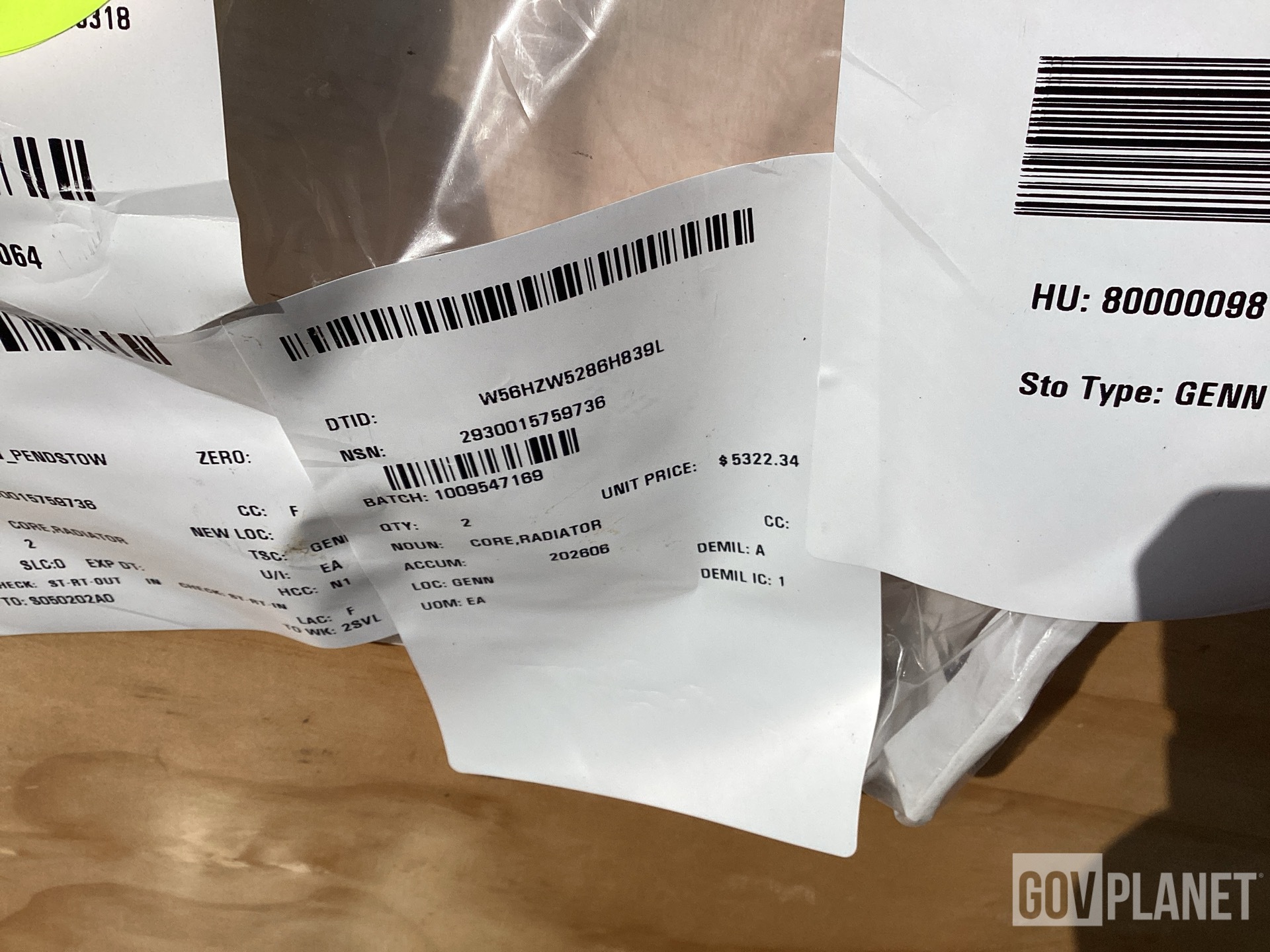(2) BAE Systems R0099821 Radiator Cores
