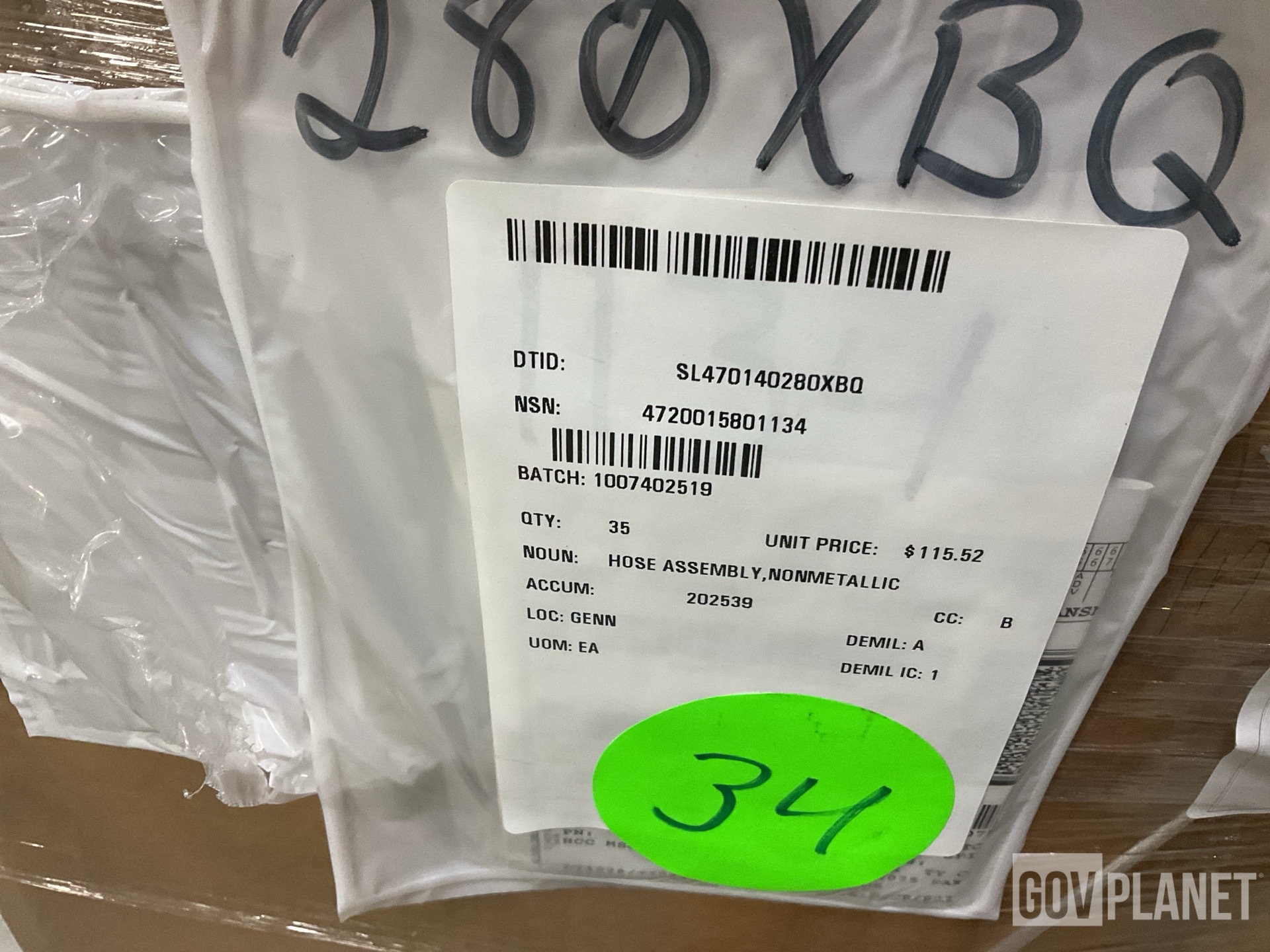 (35) General Dynamics 10023138 Non-Metallic Hose Assemblies