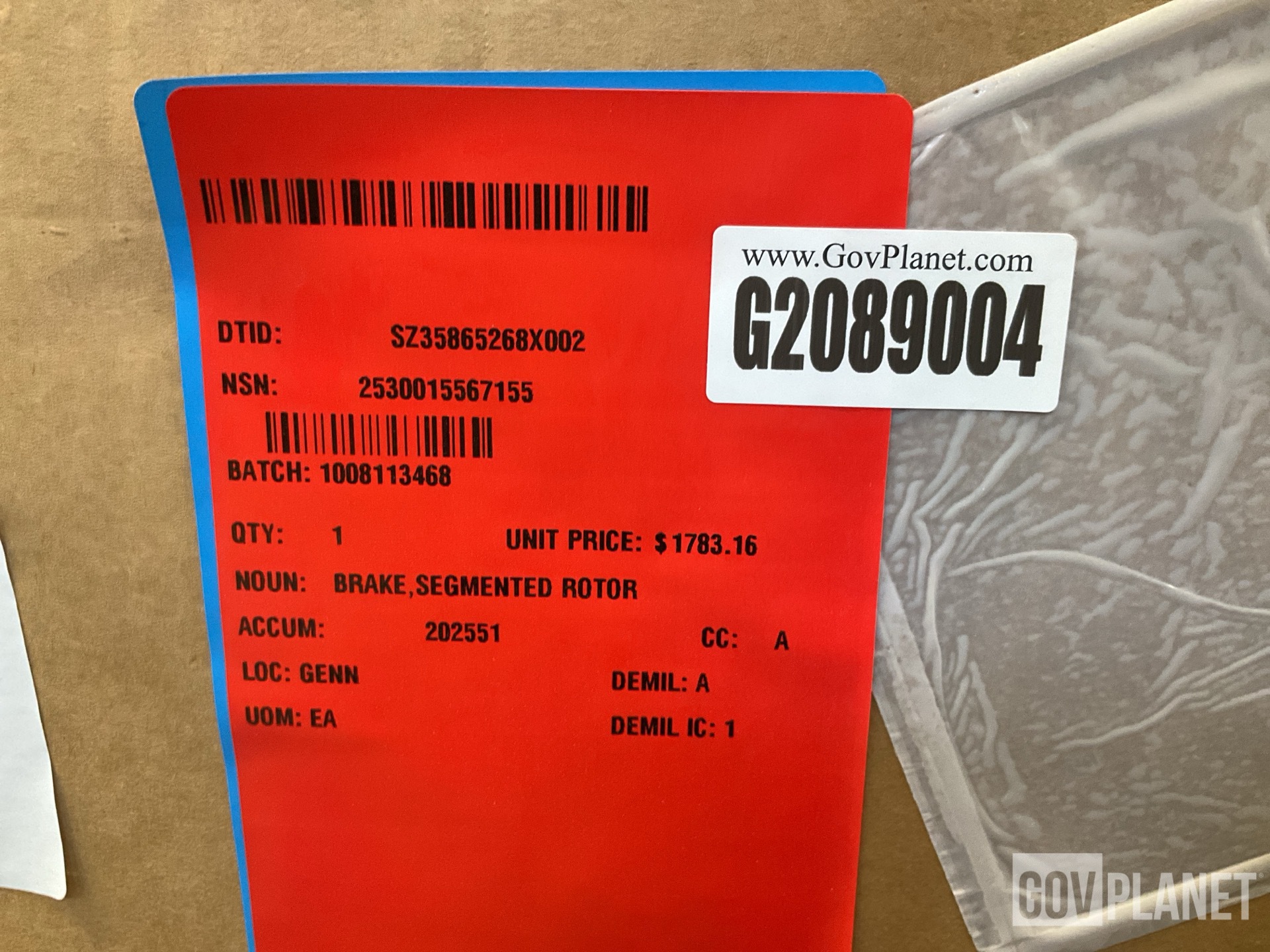 Meritor RDA-1550-886 Segmented Rotor Brake
