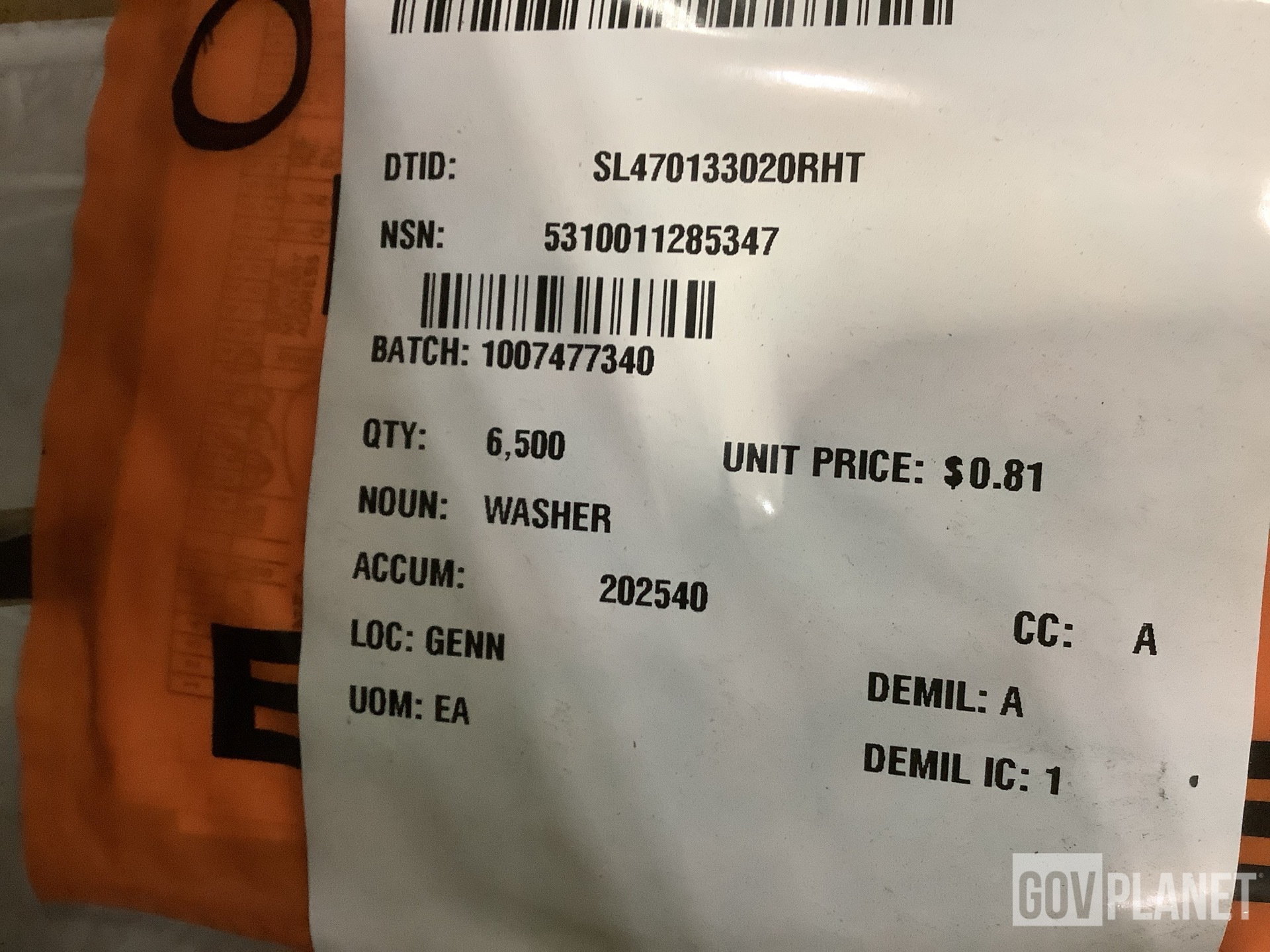 (6,500) Washers & (2,258) Assorted Plate Spacers