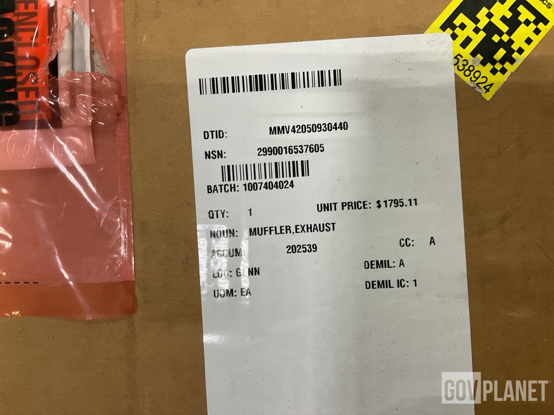Oshkosh Defense 4172099 Exhaust Muffler