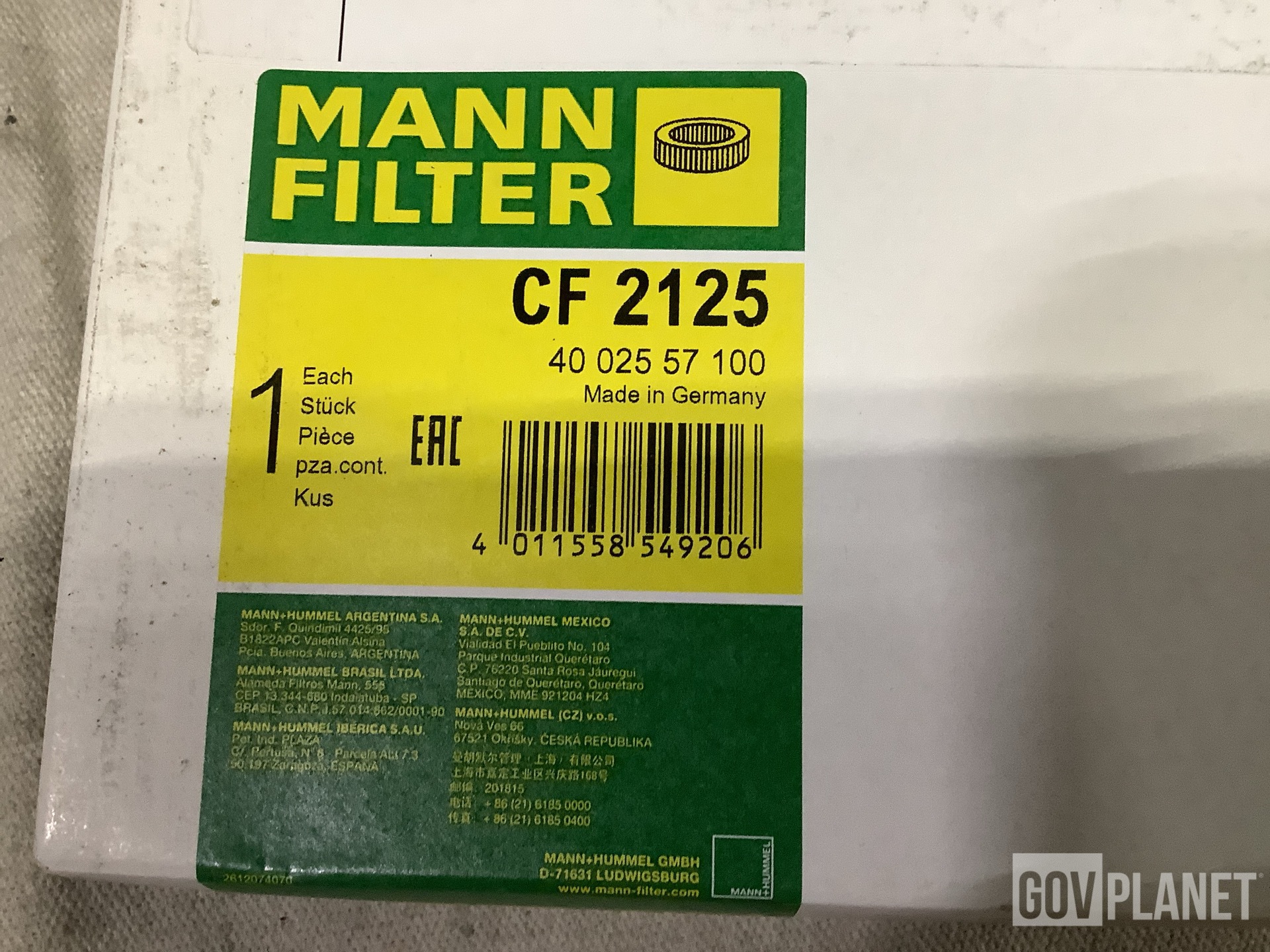 (86) Mann Filter CF2125 Air Intake Filters