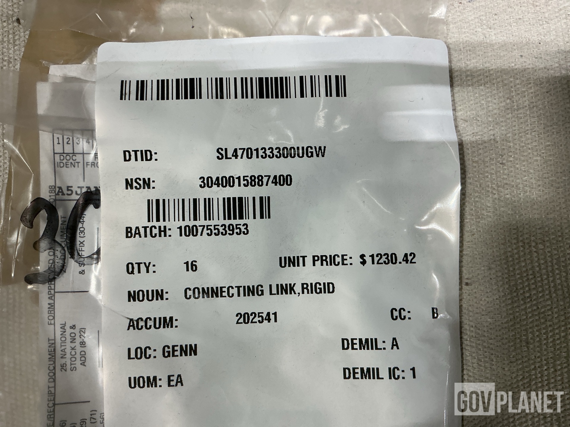 (16) BAE Systems 6445639-01M1 Rigid Connecting Links