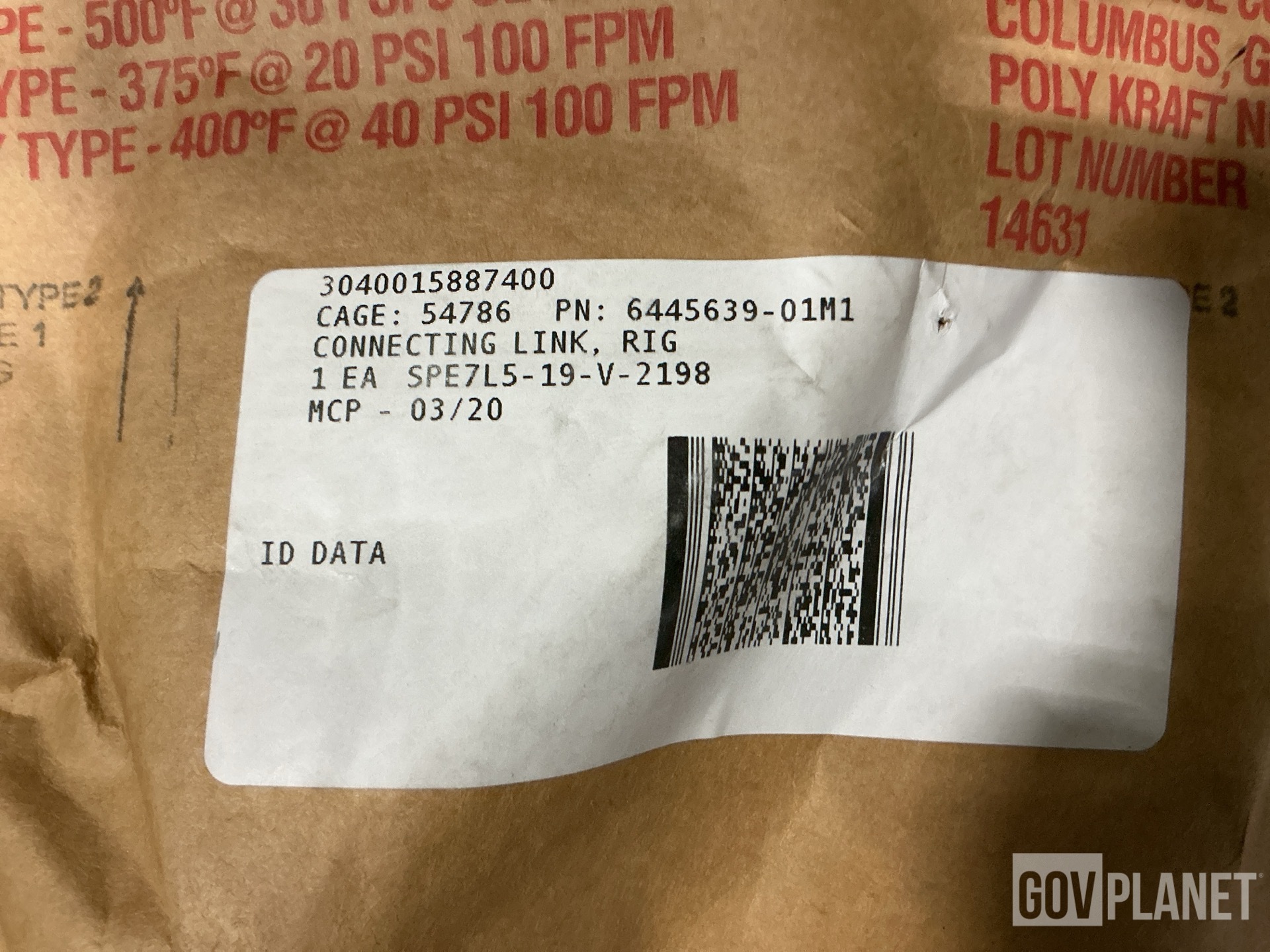 (16) BAE Systems 6445639-01M1 Rigid Connecting Links
