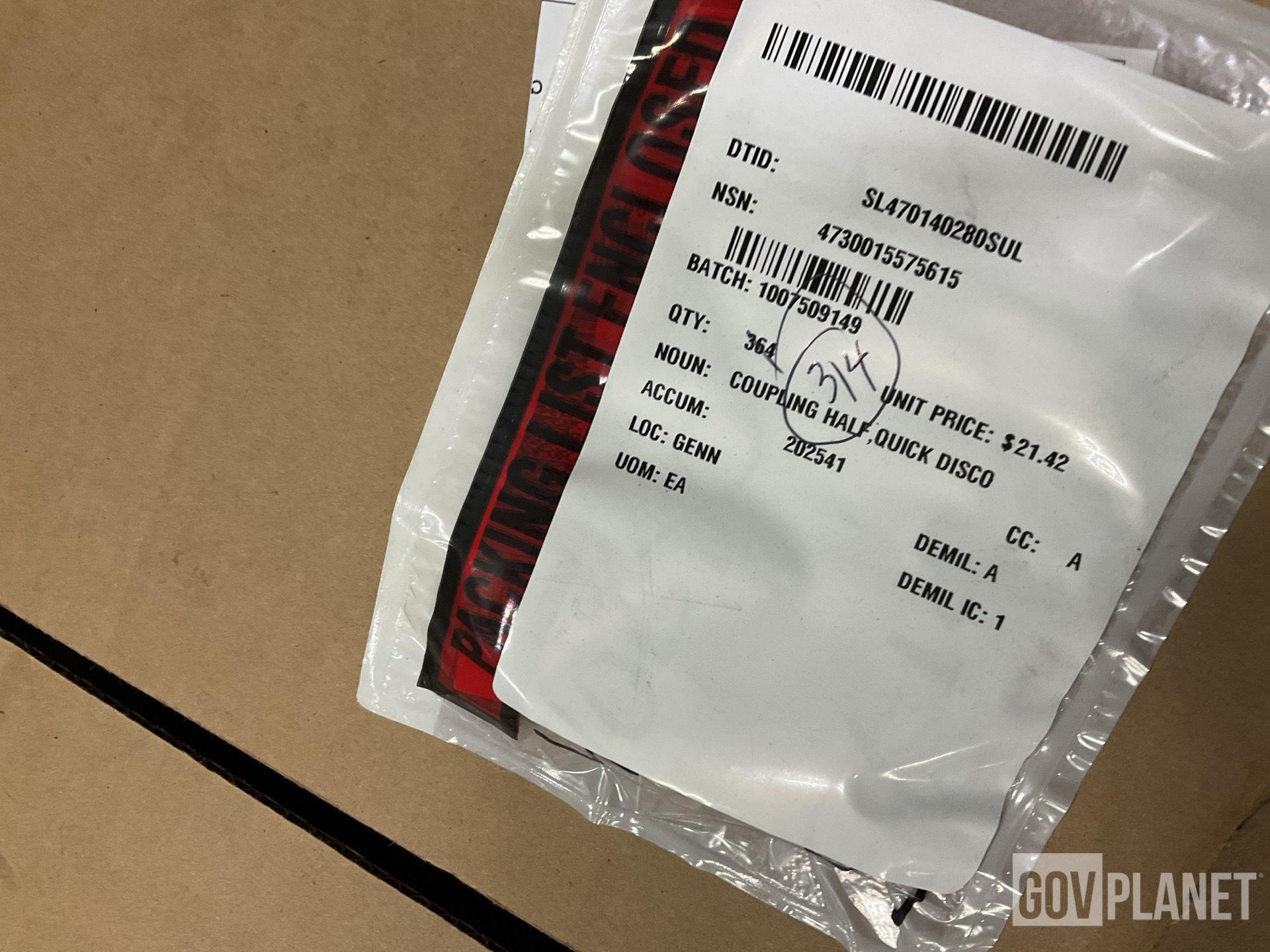 (314) General Dynamics R0071651 Quick Disconnect Coupling Halves