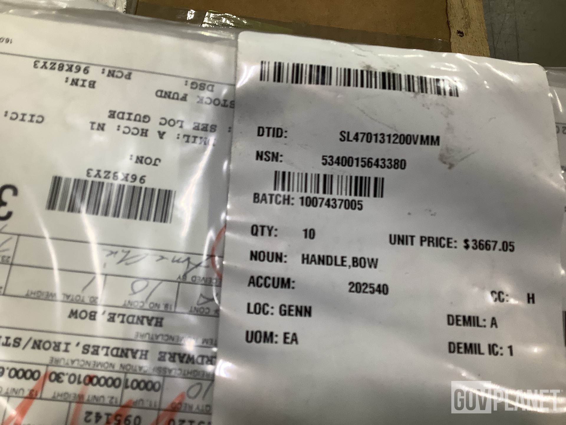 (10) BAE Systems 6435205-200M1 Bow Handles
