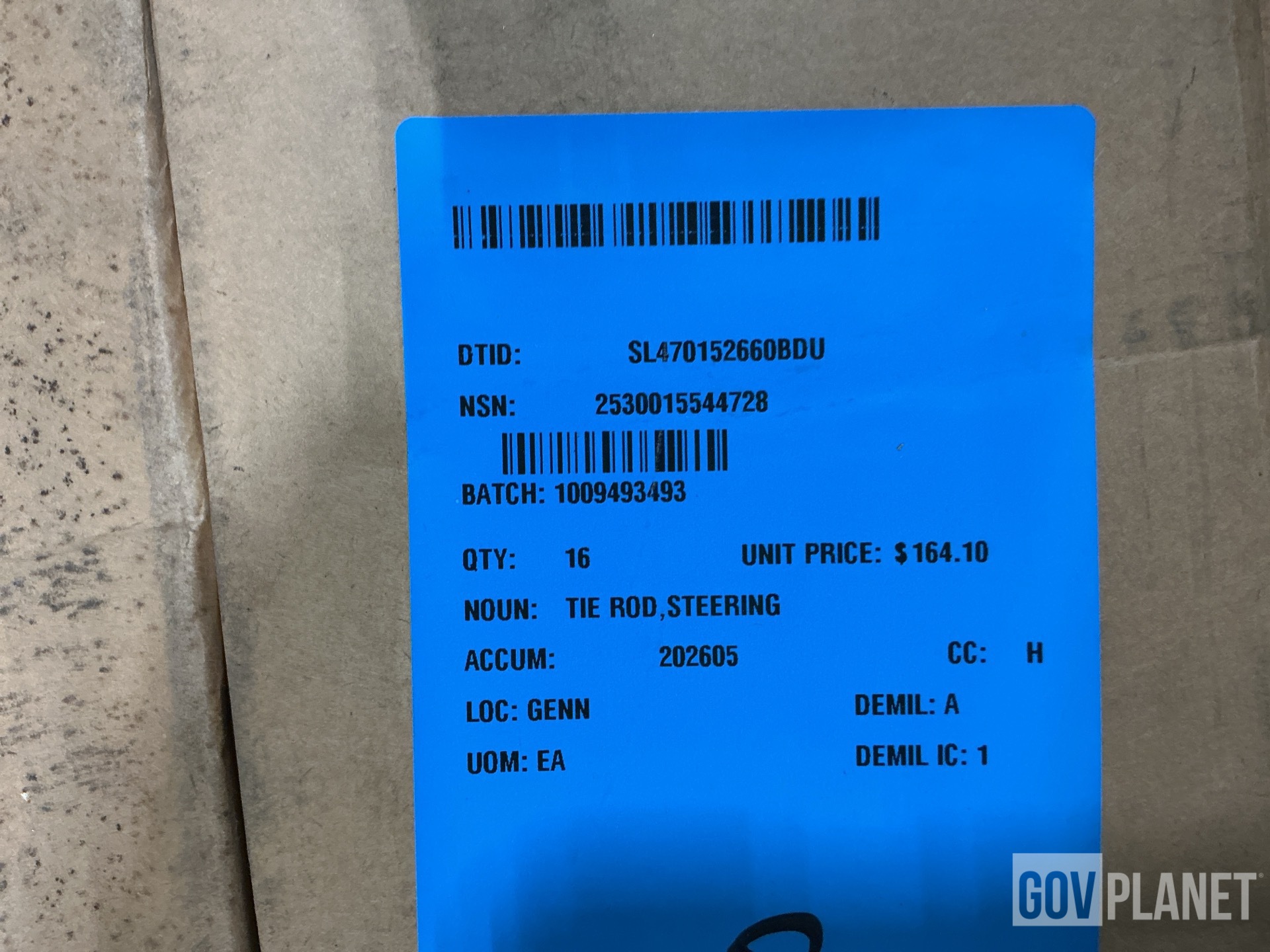 (16) AM General 6028192 Steering Tie Rods