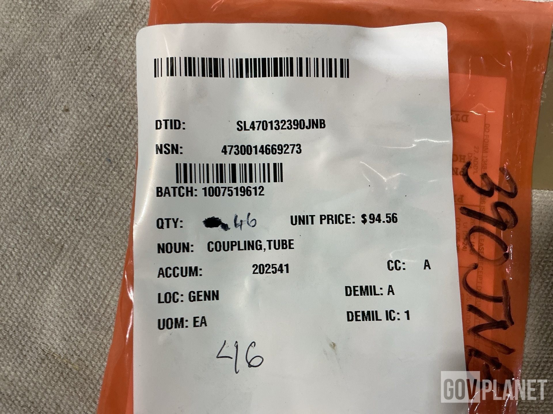 (46) Cat 1245043 Tube Couplings