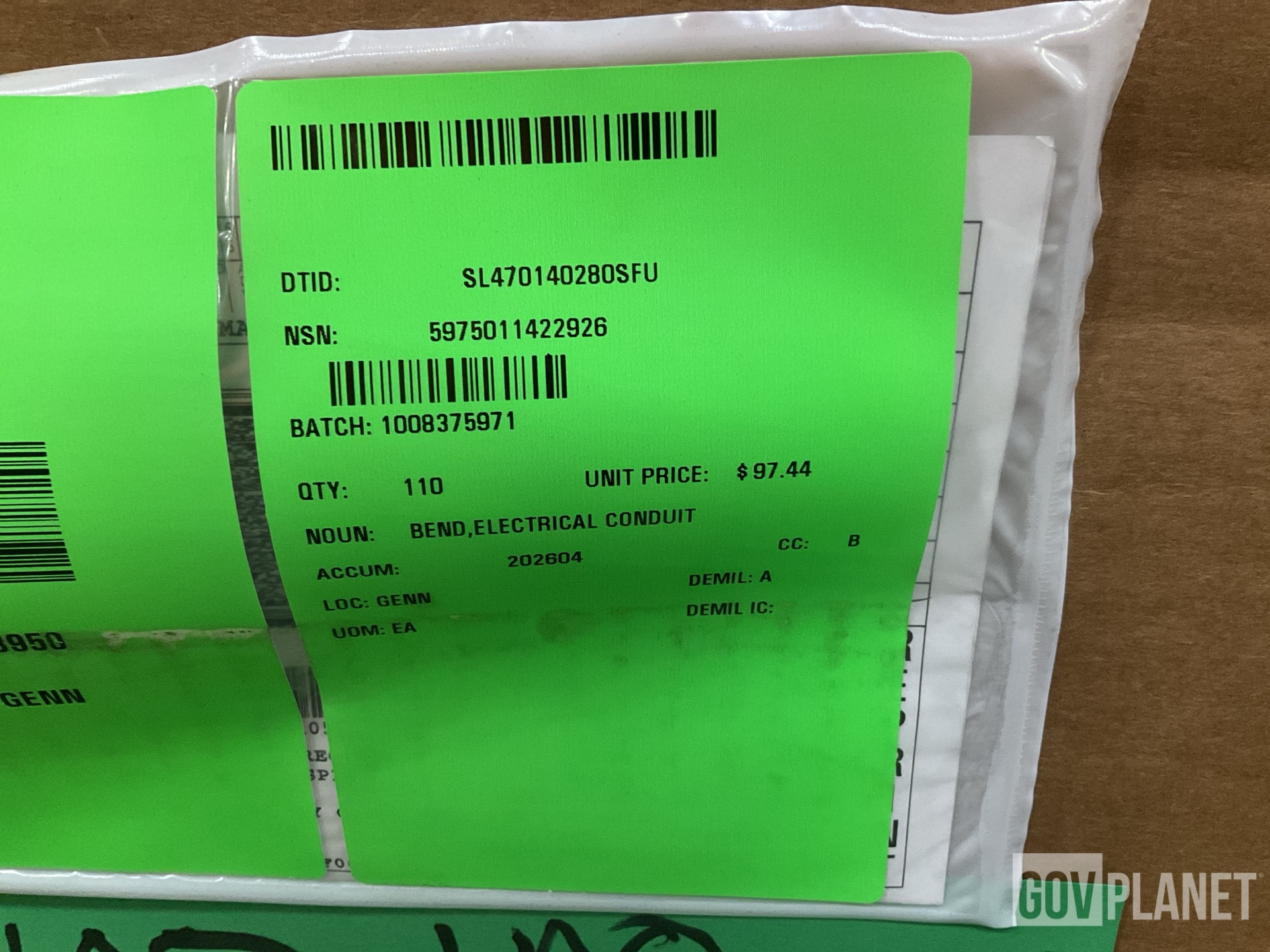 (110) Troy Tube & Manufacturing 12267099 Electrical Conduit Bends