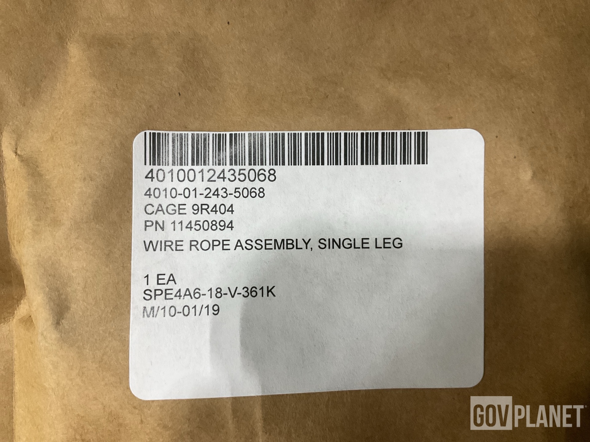 (189) Cable Moore 11450894-9 Single Leg Wire Rope Assemblies