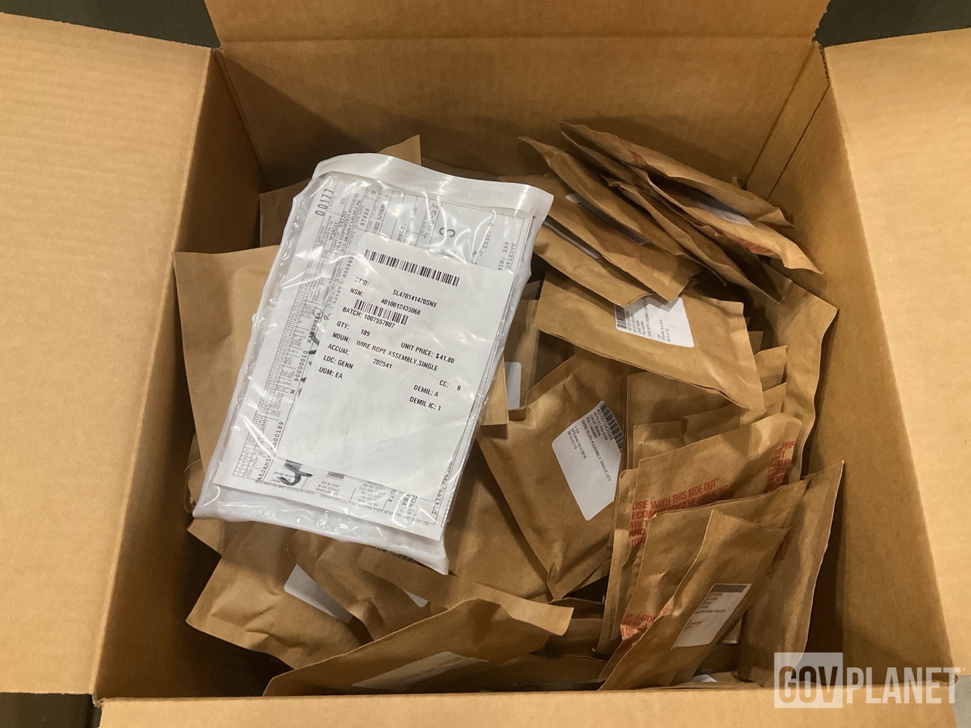 (189) Cable Moore 11450894-9 Single Leg Wire Rope Assemblies