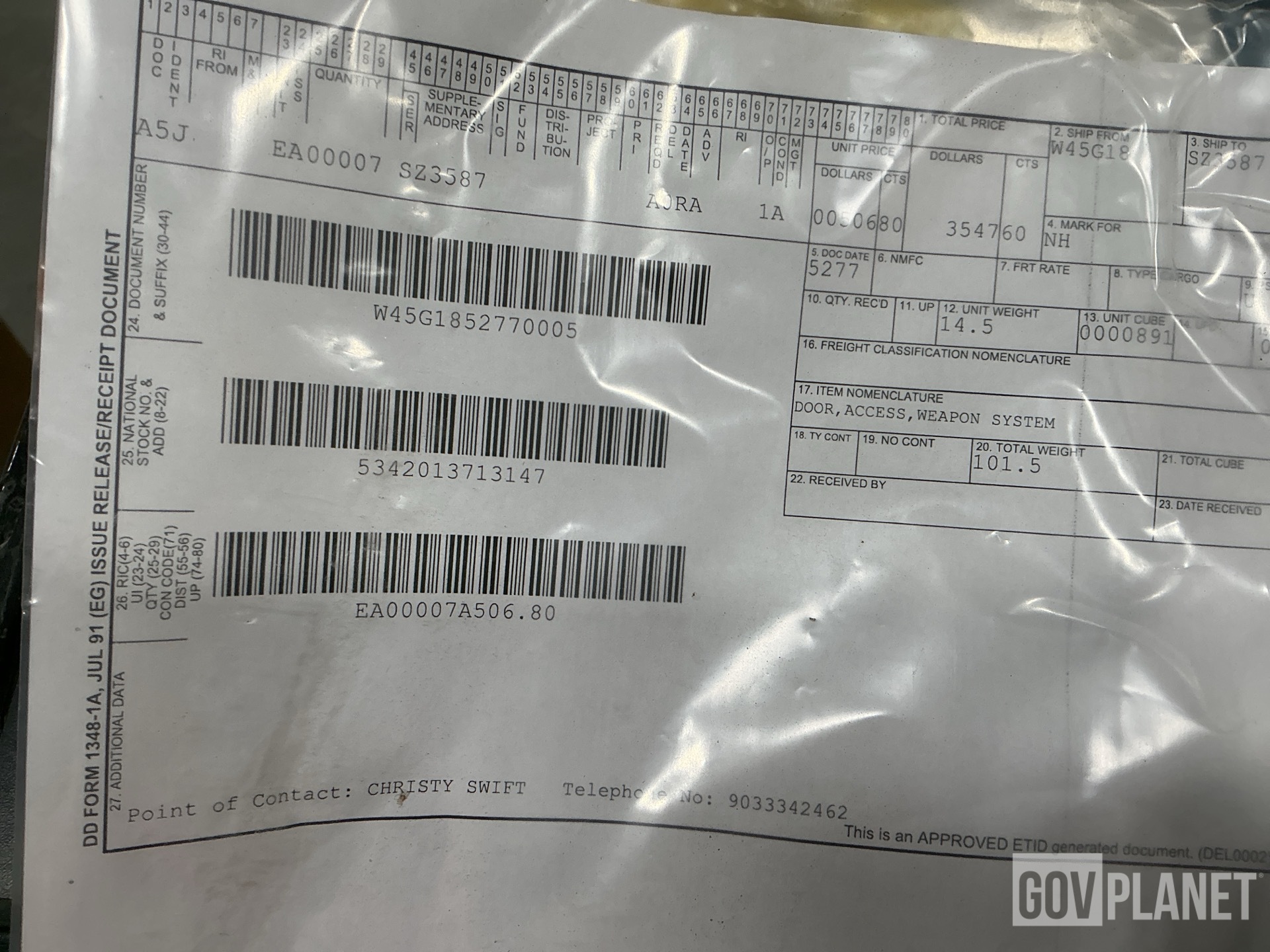 (7) Oshkosh 1997760W Access Doors