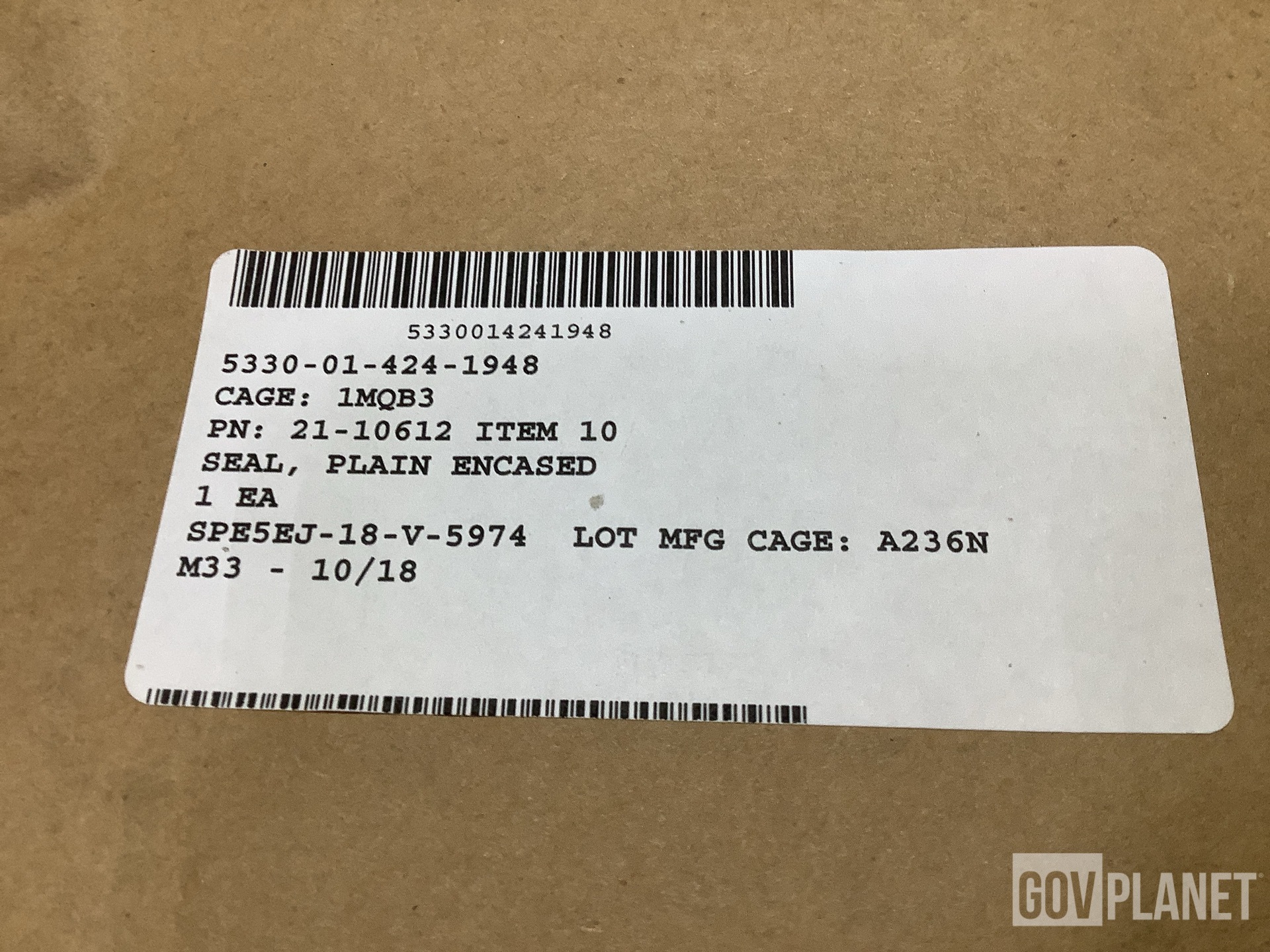 (15) SIT 21-10612 ITEM 10 Plain Encased Seals