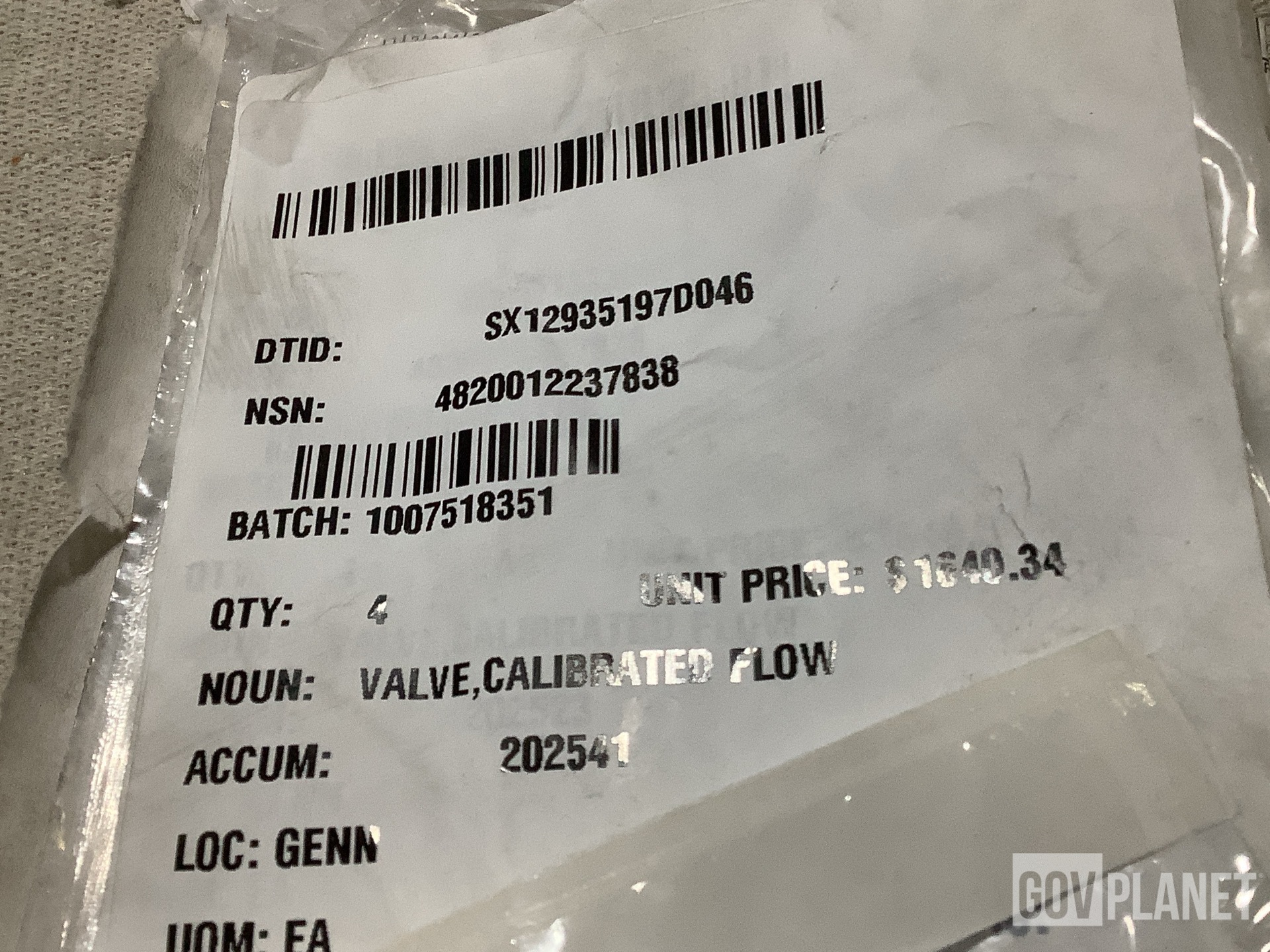 (4) Wheeler Bros NS1600S Calibrated Flow Valves