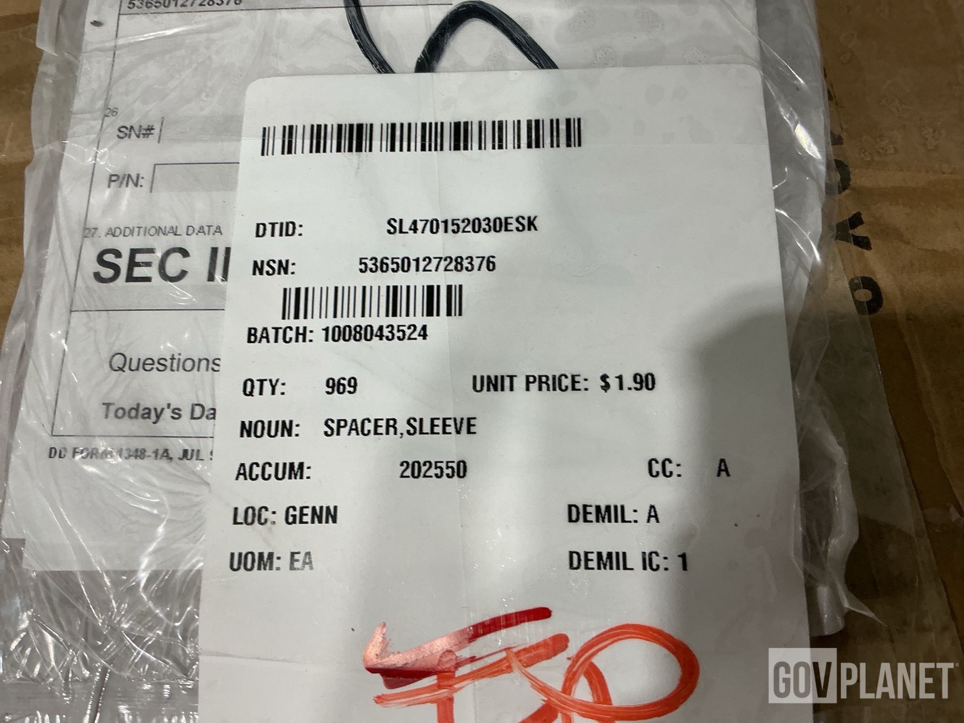 (969) 12338186-61 Sleeve Spacers