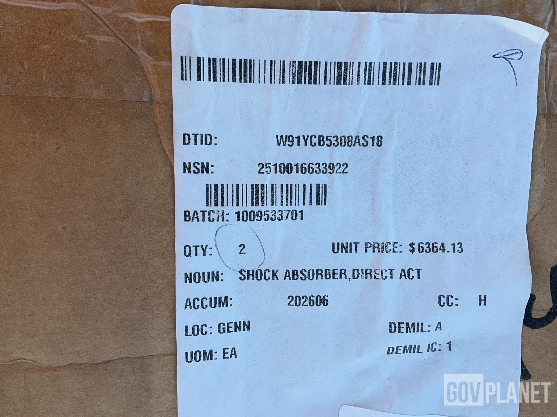 (2) Directional Shock Absorbers