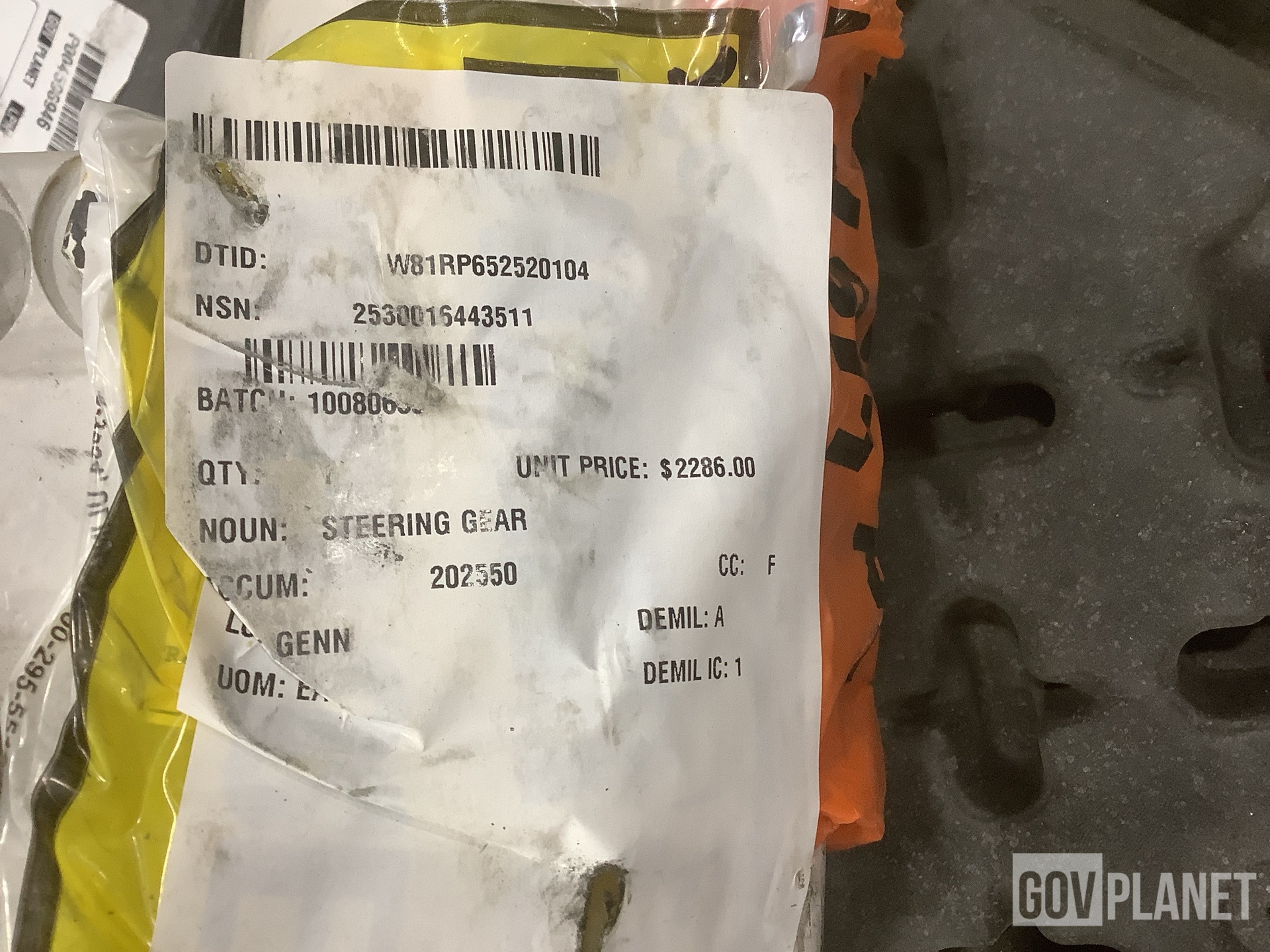 General Dynamics 10668747-001PW Steering Gear
