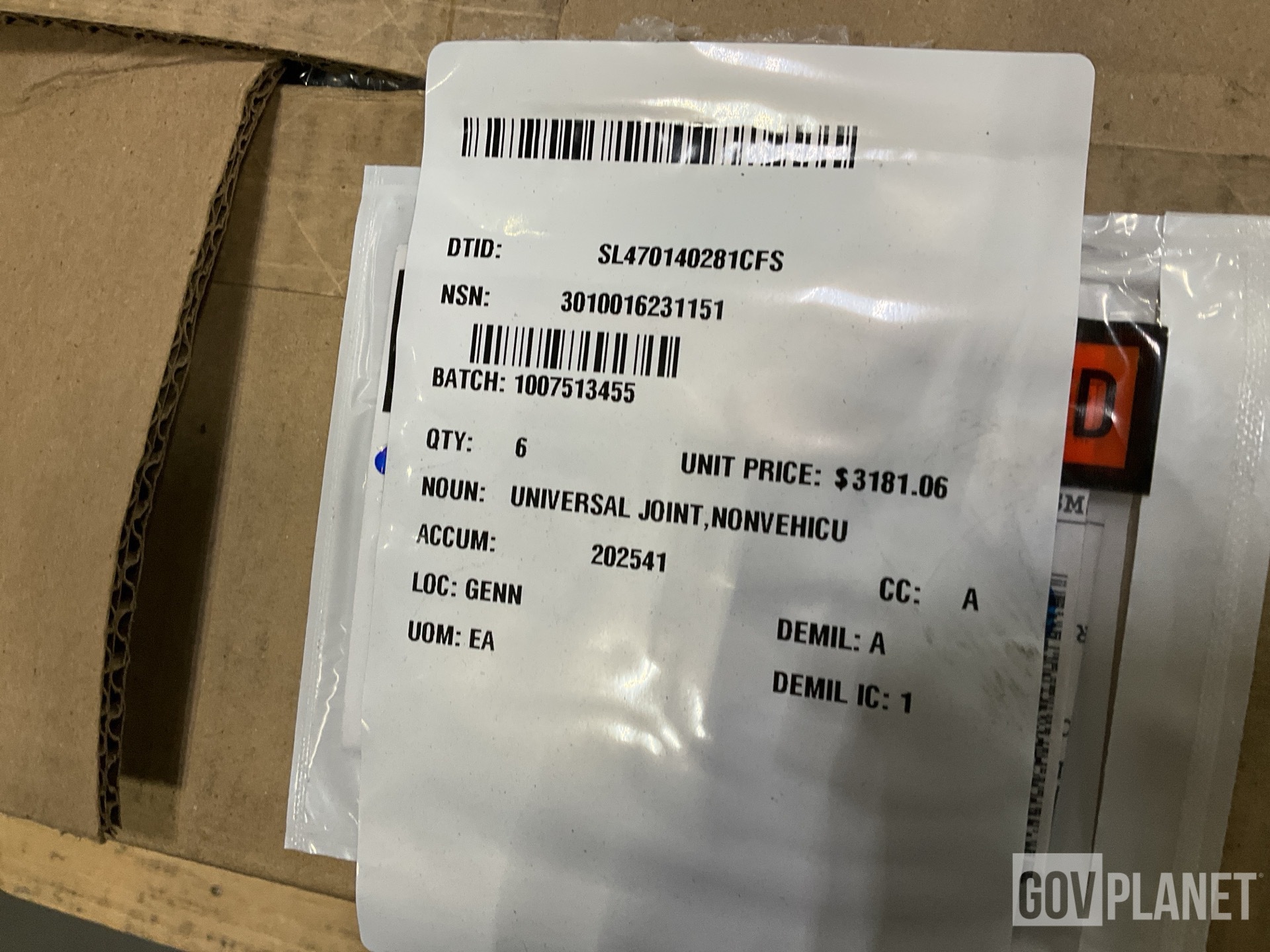 (6) Pioneer Industries DLS 203758-00 Non-Vehicular Universal Joints
