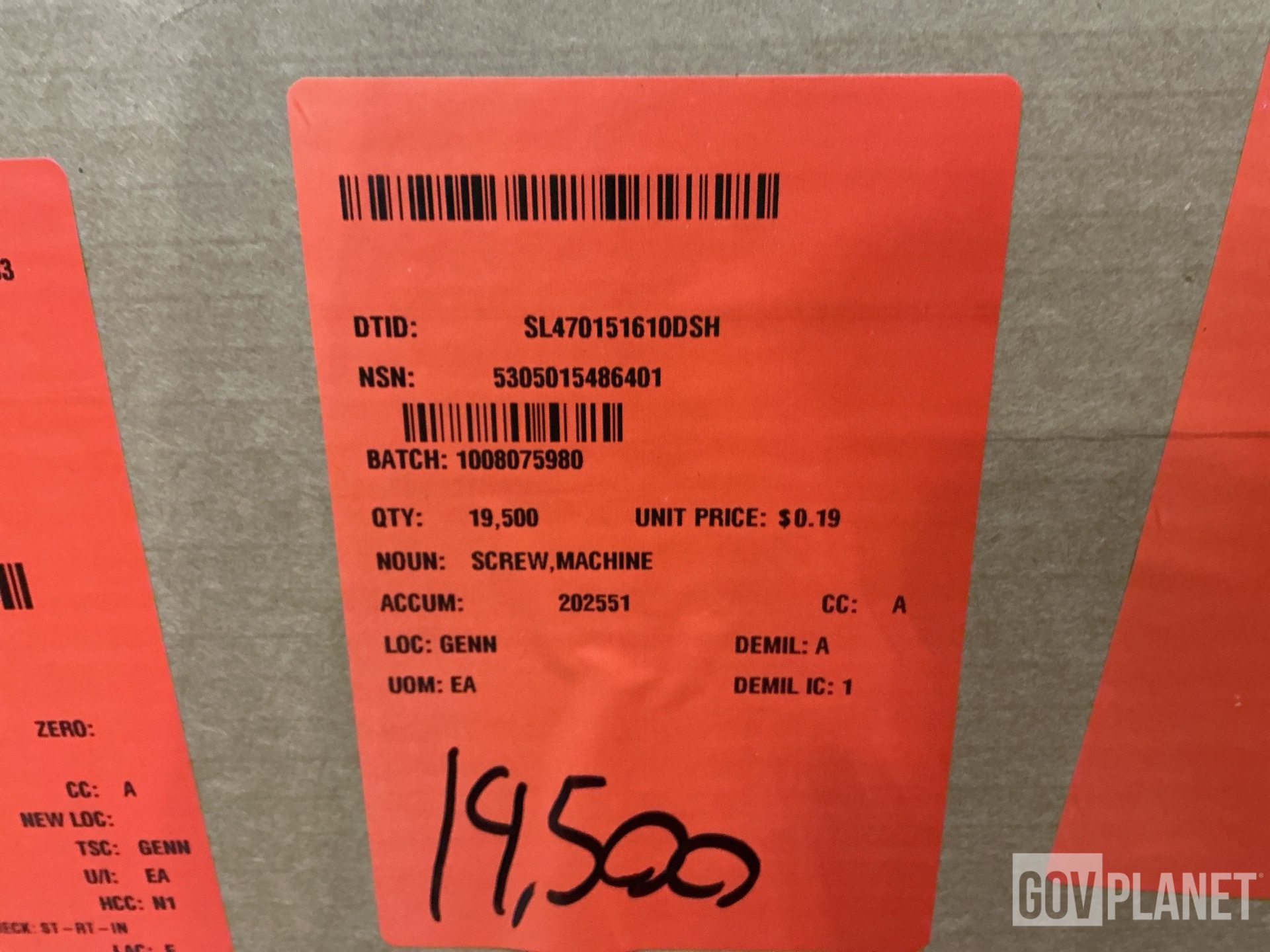 (19,500) Spartan 06050PSTX Machine Screws