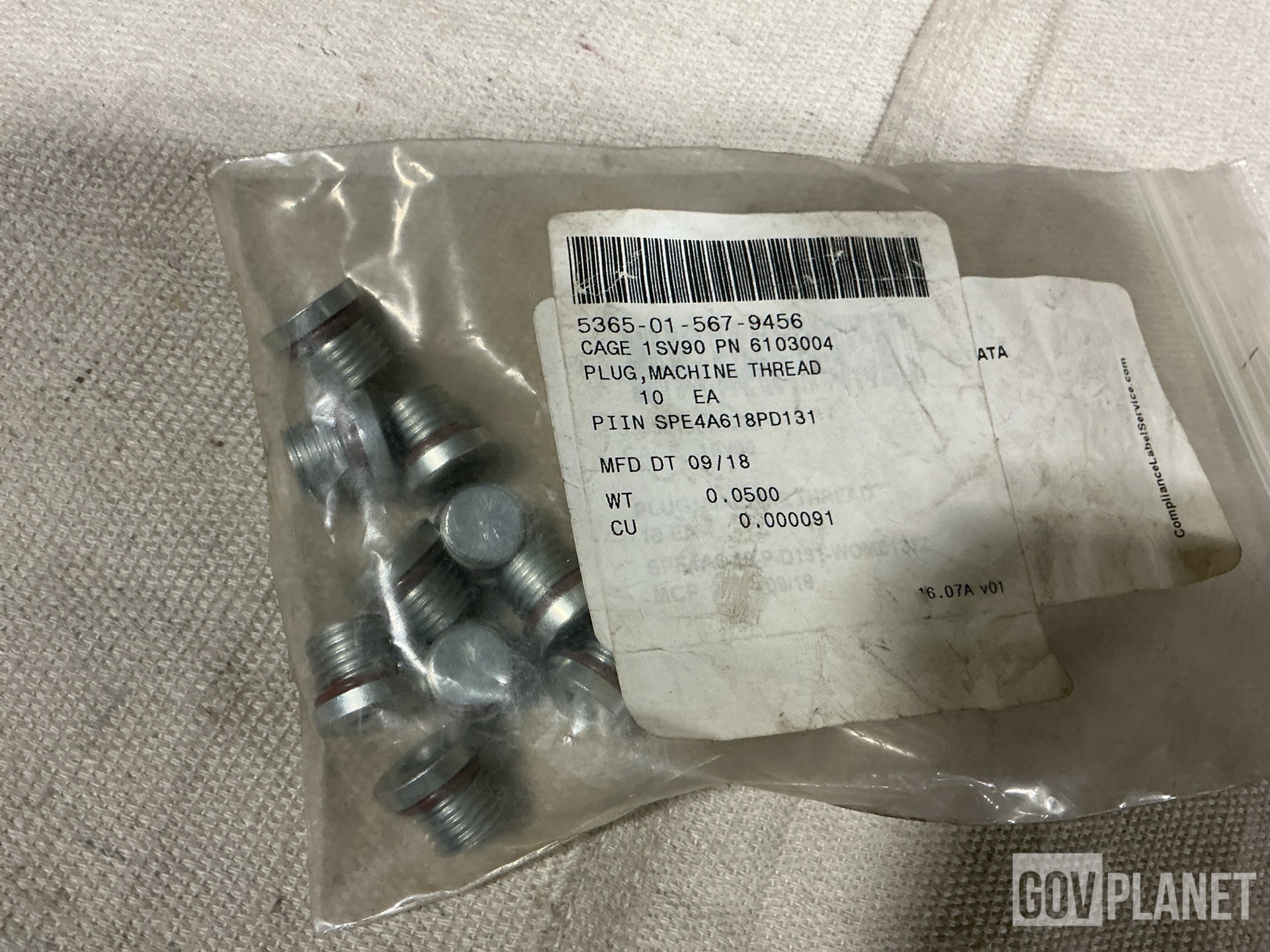 (119) Womack Machine Supply 6103004 Machine Thread Plugs
