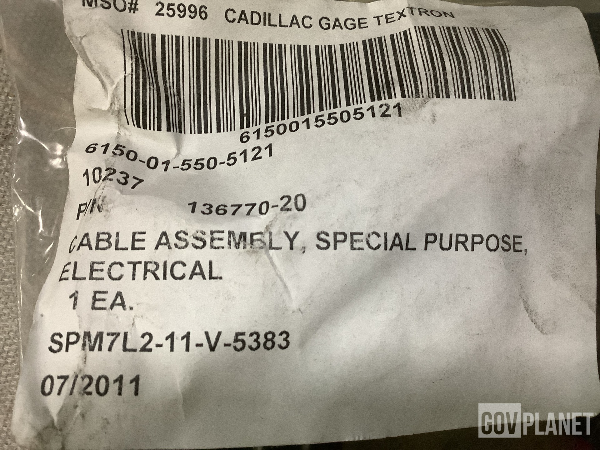 (51) Cadillac Gage Textron 136770-20 Special Purpose Cable Assemblies