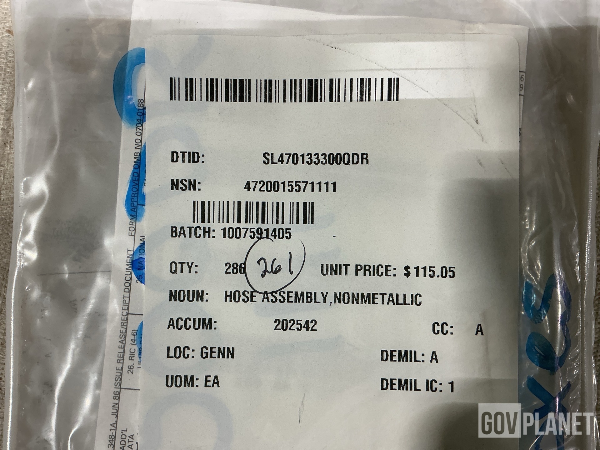(261) General Dynamics 3008261 Non-Metallic Hose Assemblies