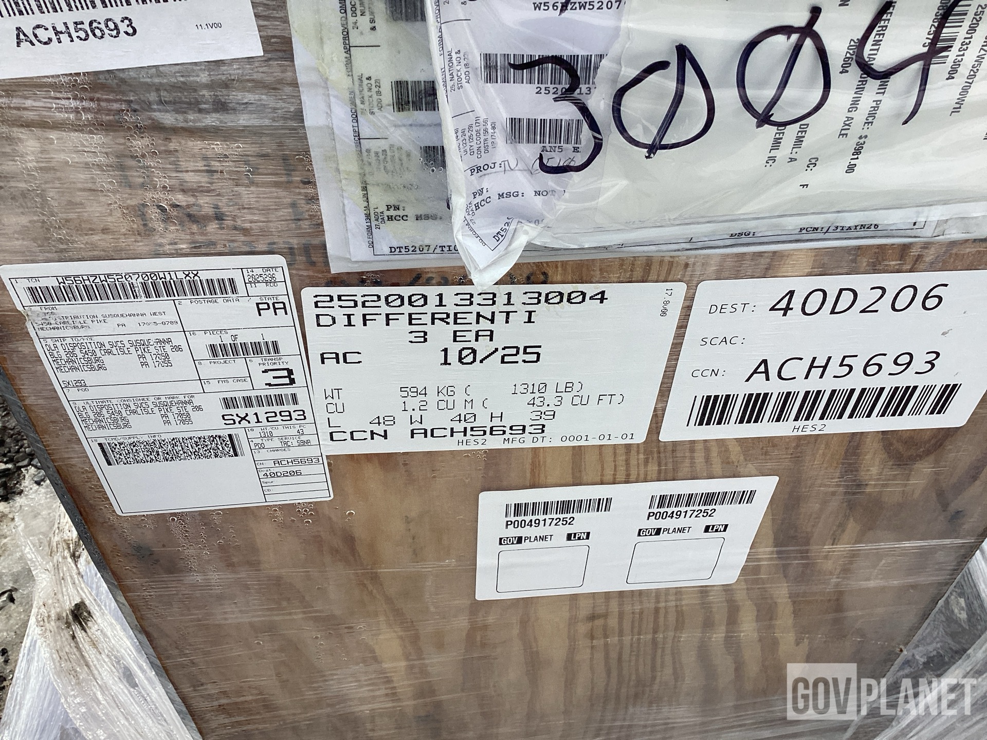 (3) Oshkosh 1491640-11 Driving Axle Differentials