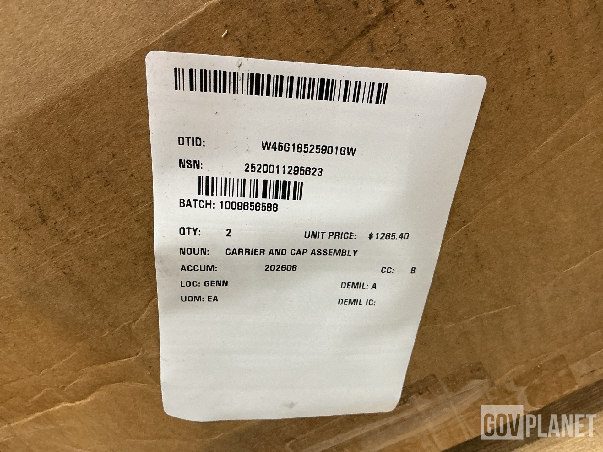 (2) A2 3200E1617 Carrier & Cap Assemblies