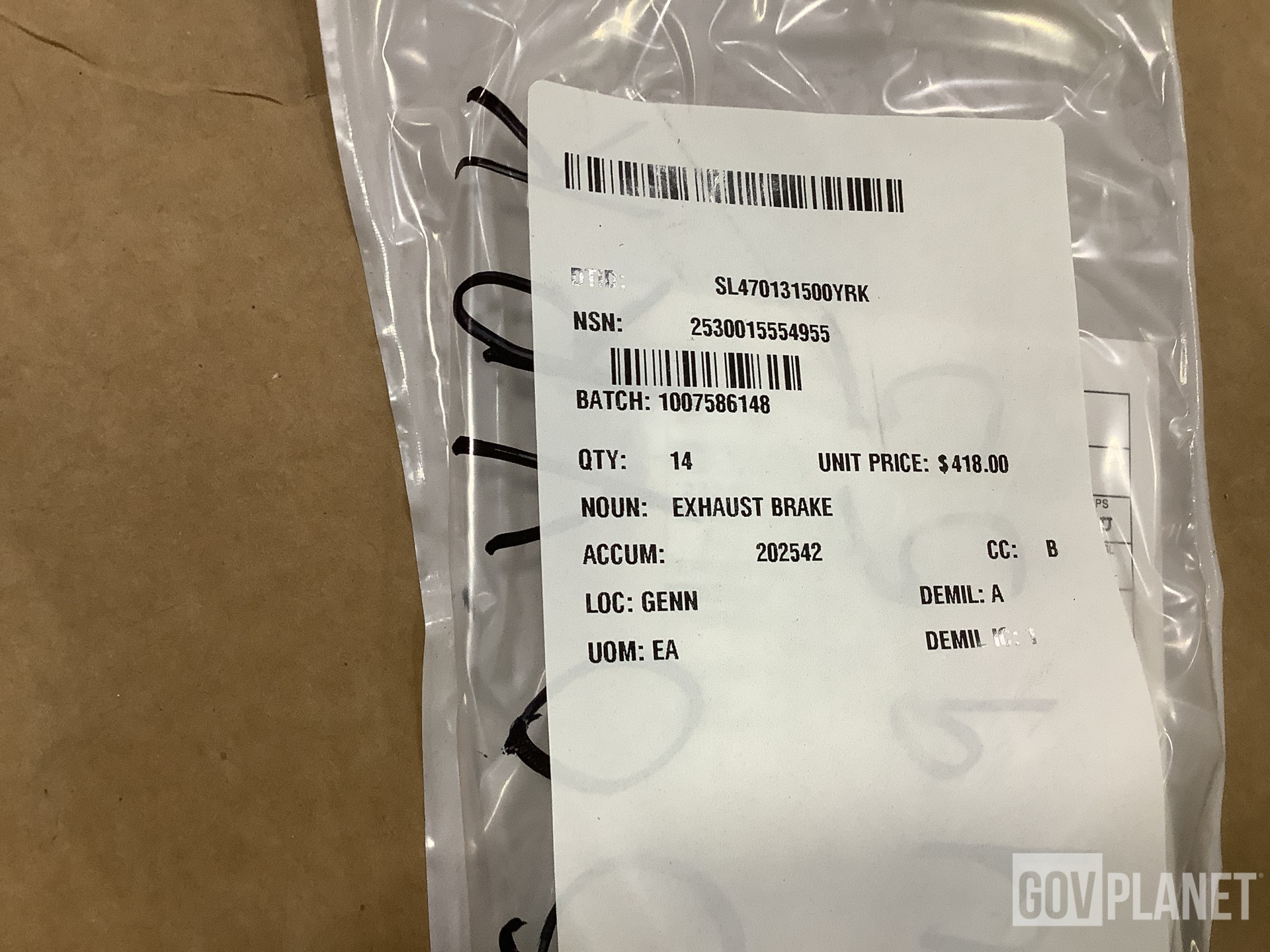 (14) Equipment Parts 3575124C91 Exhaust Brakes