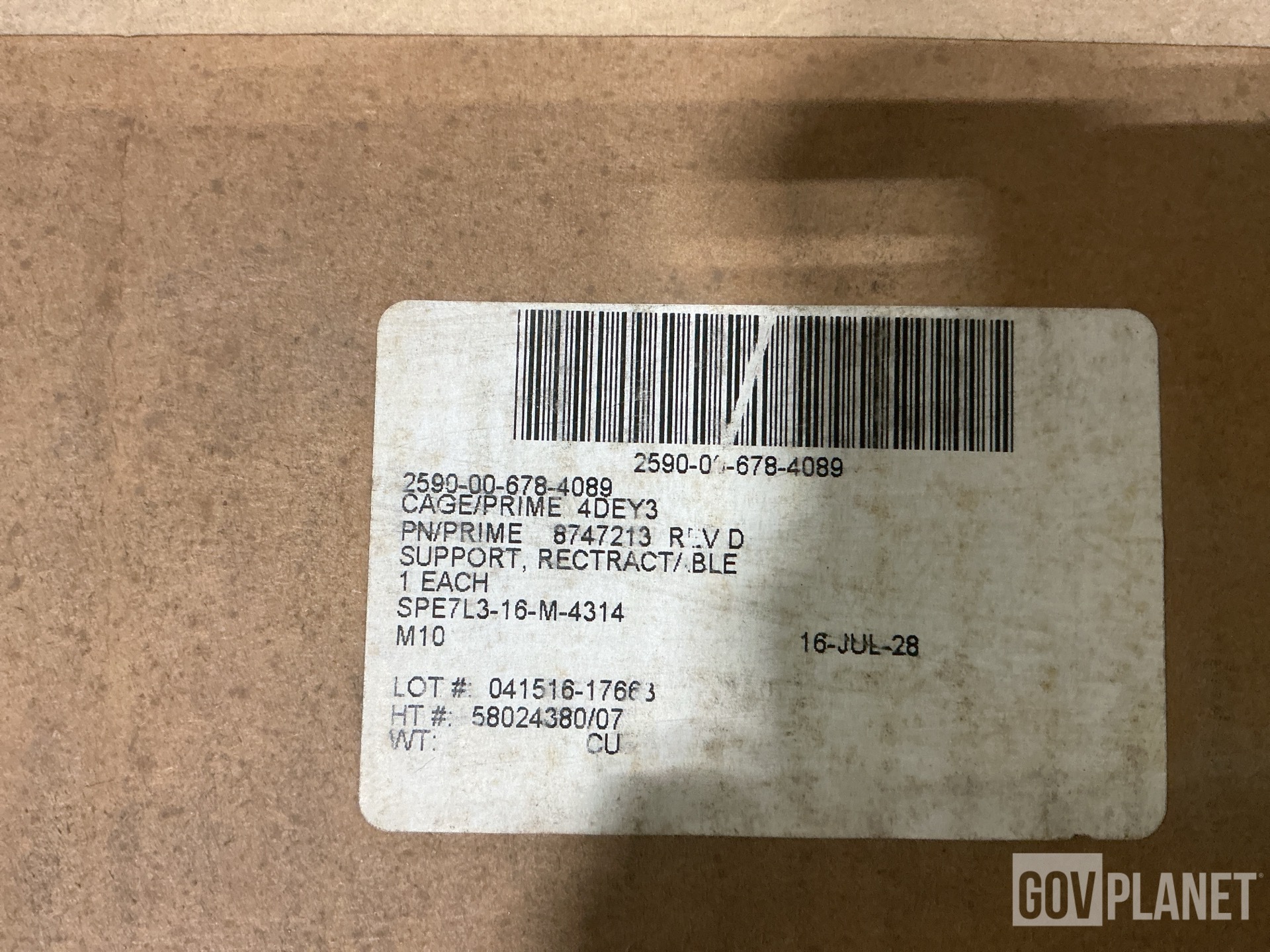 (3) Coordinated Defense Supply Systems 8747213 Retractable Supports