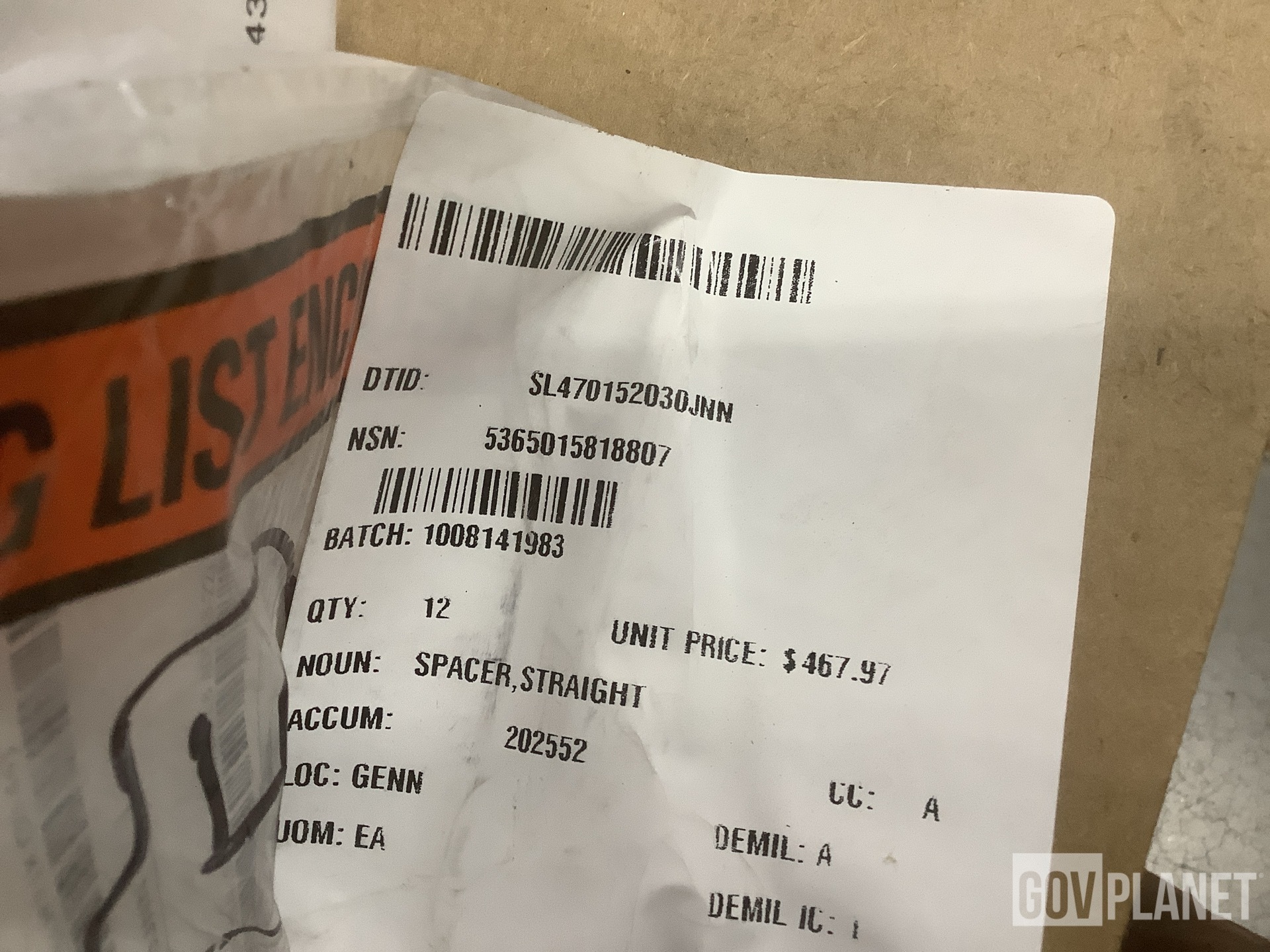 (12) HDT 107279 Straight Spacers